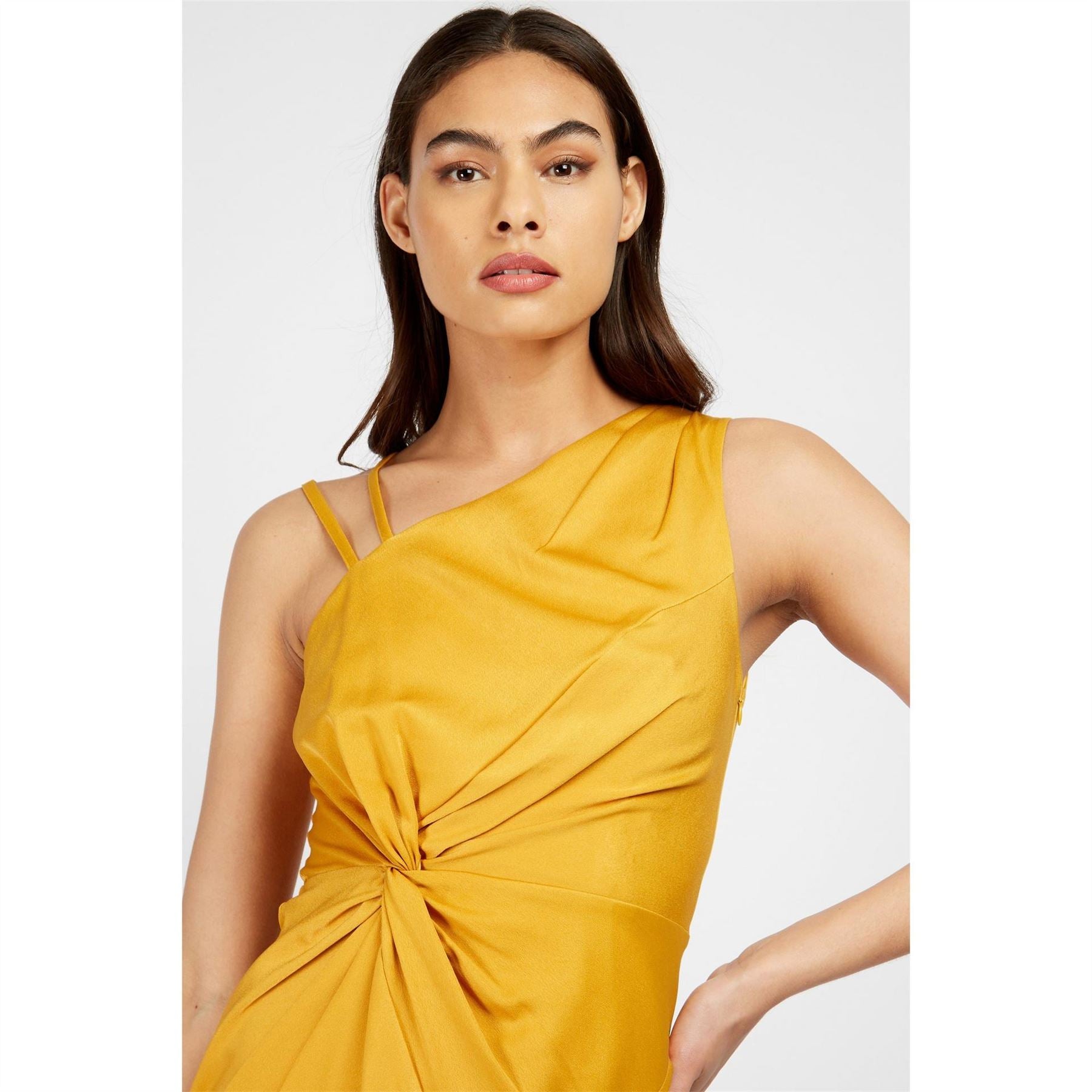 Little Mistress Asymmetric Neck Maxi Wrap Dress