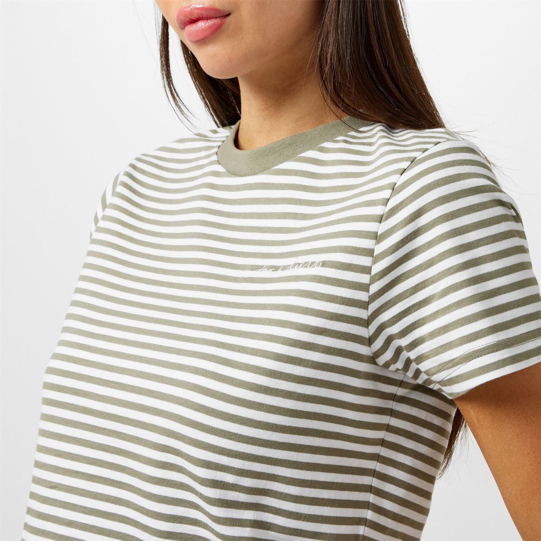 Jack Wills Striped Cropped Crew Neck T-Shirt