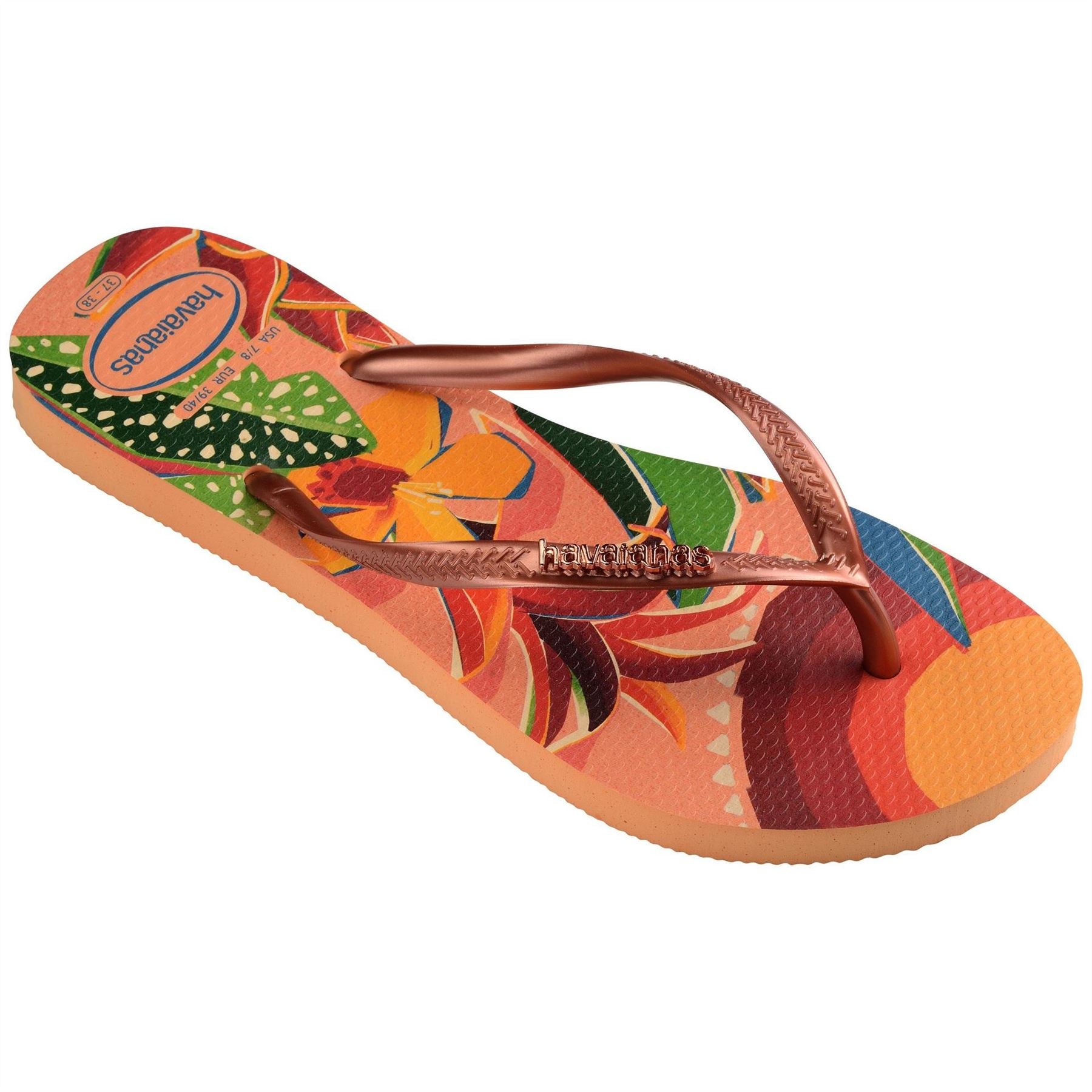 Havaianas Womens Hav. Slim Tropical Salmon 35 36 Flip Flops