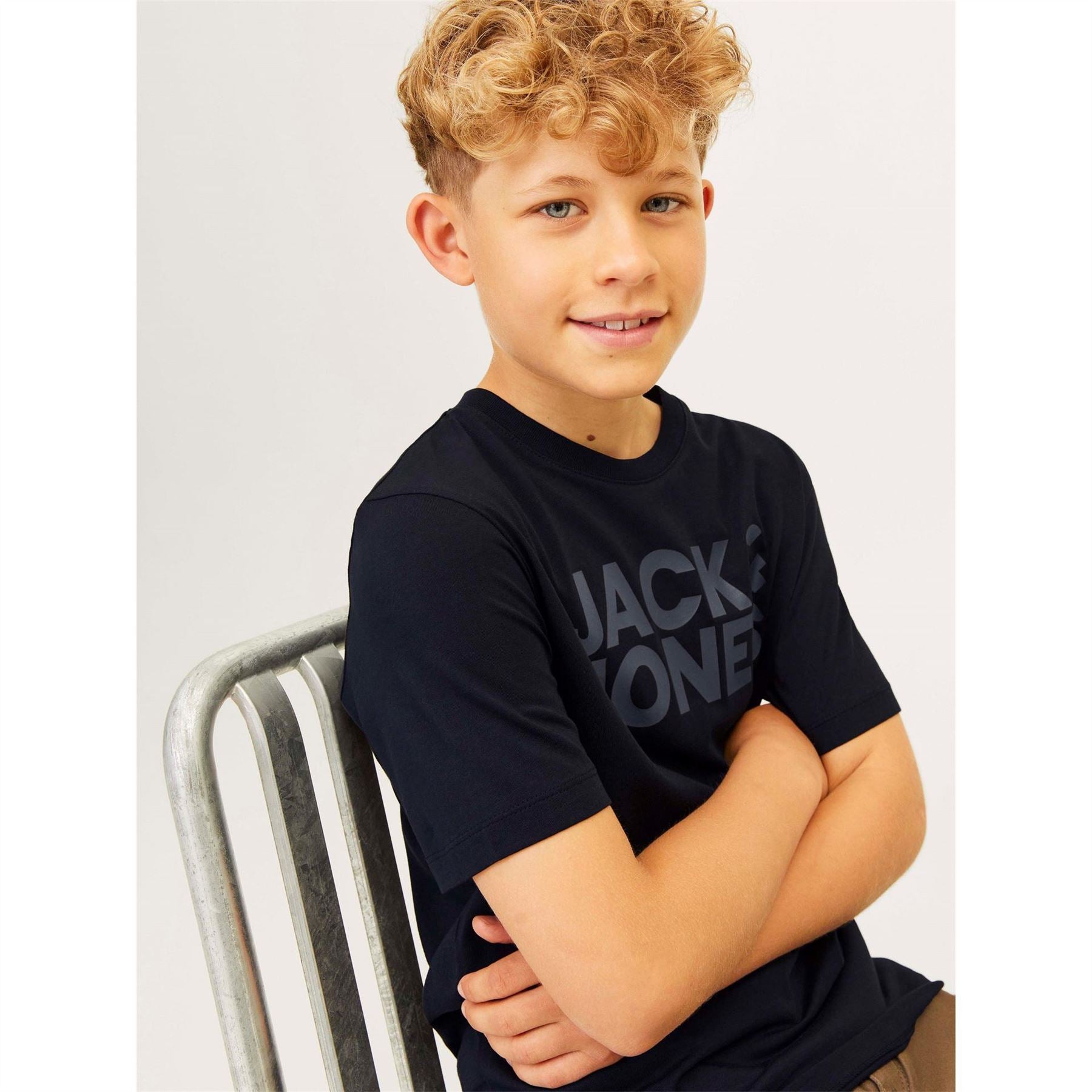 Jack and Jones Logo Print Crew Neck Short Sleeve Jersey T-Shirt