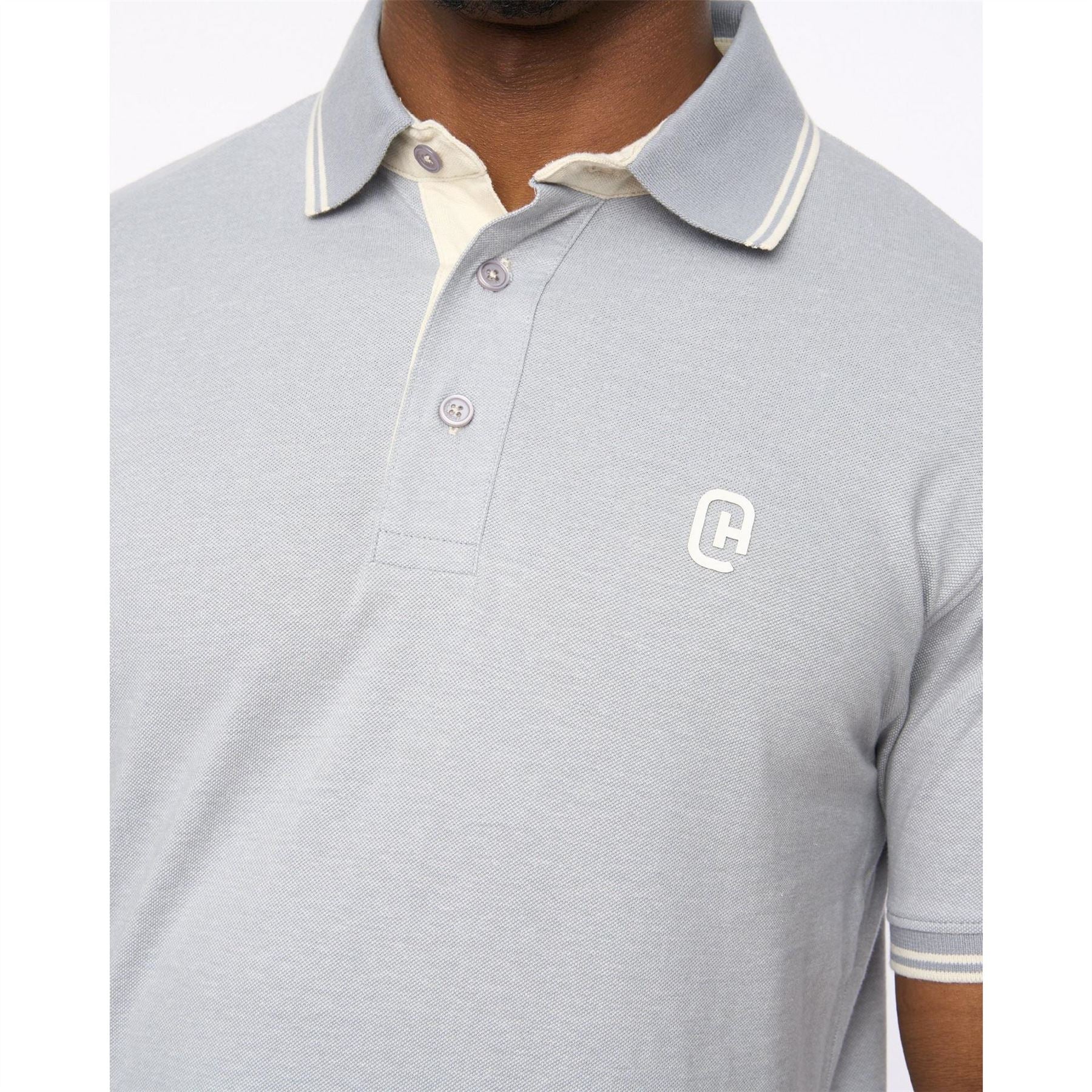 Crosshatch Preece Bold Logo Collared Neck Short Sleeve Polo Shirt