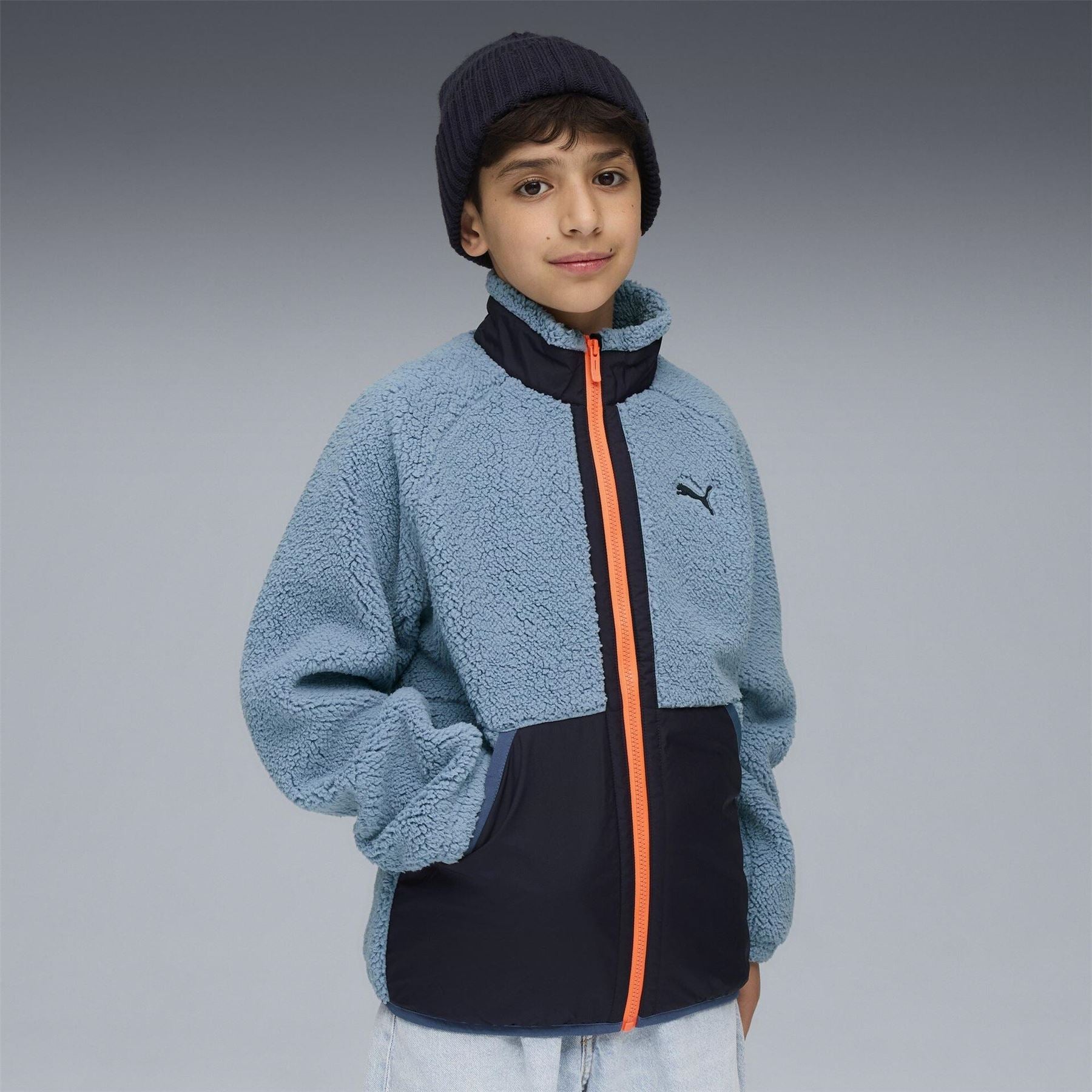 Puma Kids Hybrid Sherpa Full Zip Fleece