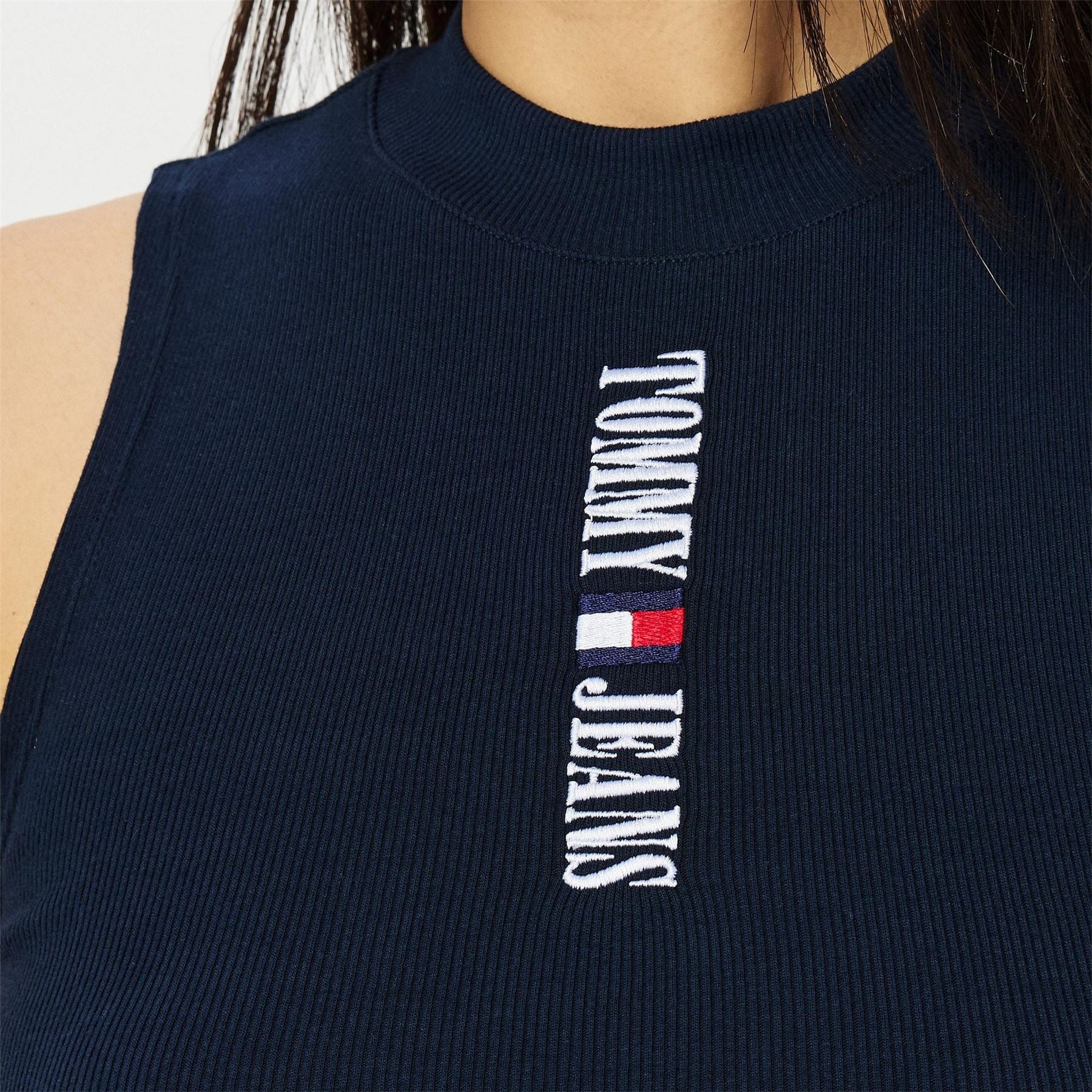 Tommy Jeans Archive Mock Neck Slim Fit Cropped Tank