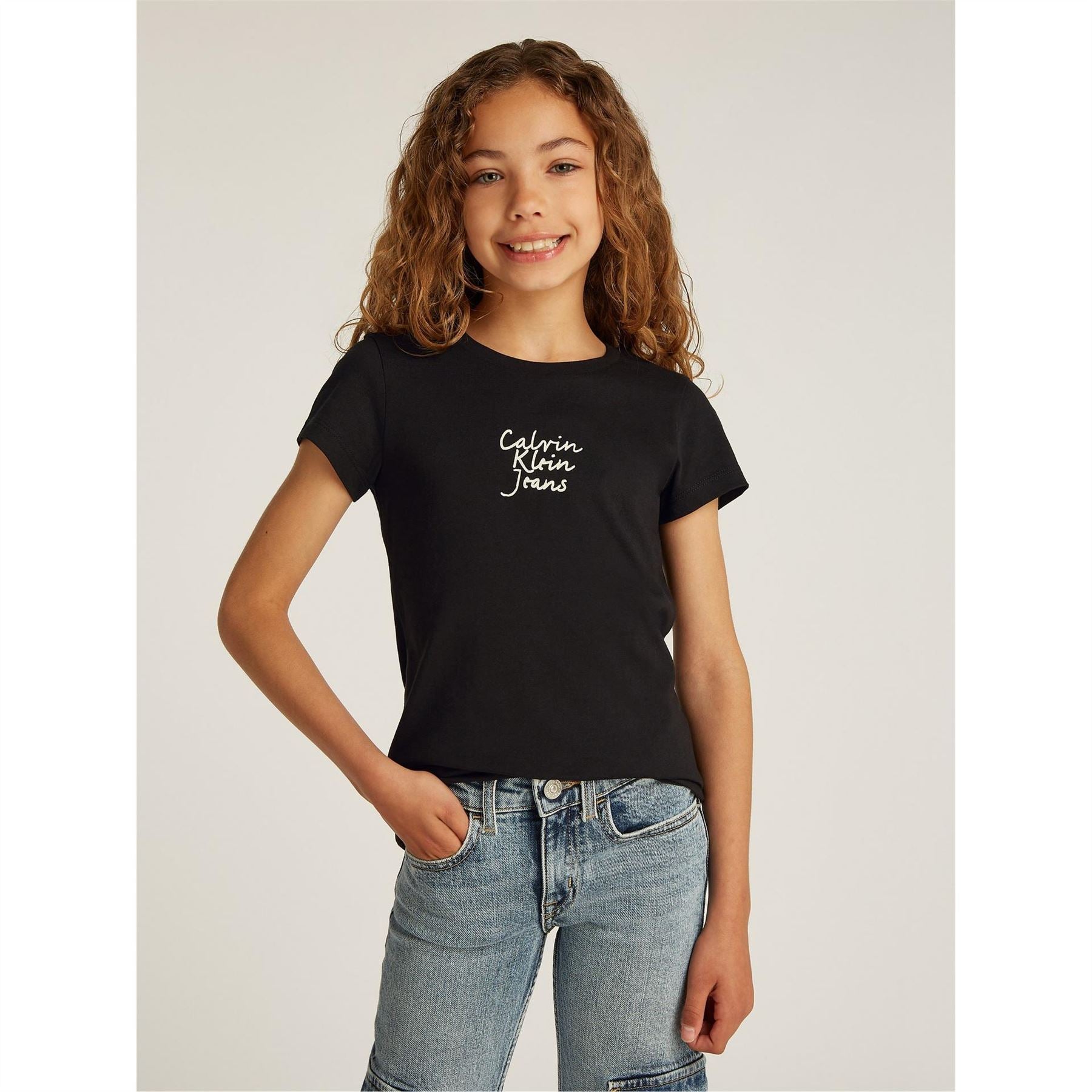 Calvin Klein Jeans Slim Fit Lettering Short Sleeve Crew Neck T-Shirt