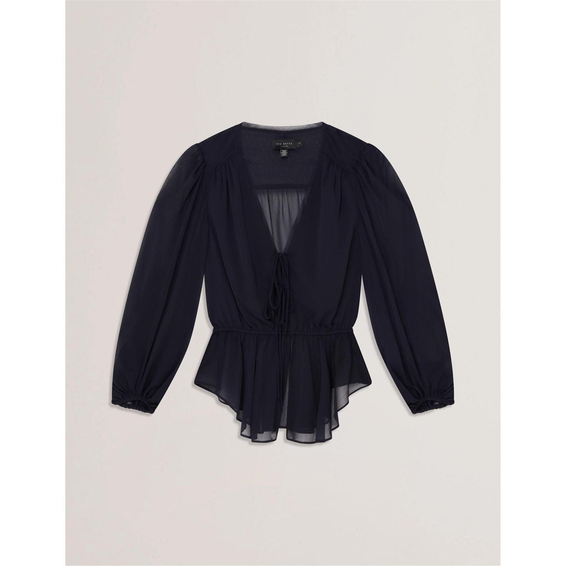 Ted Baker V-Neck Bishop Sleeve Long Sleeve Blouse