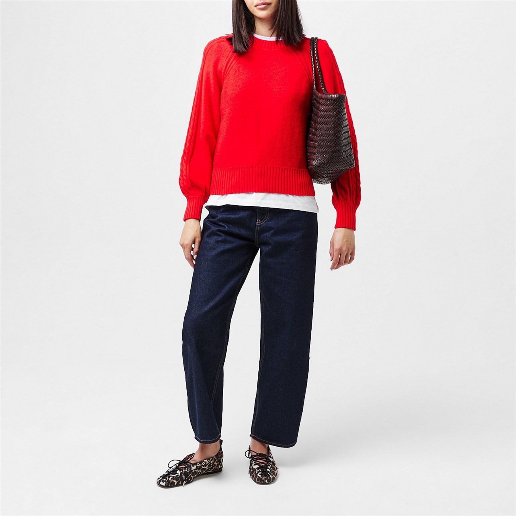 French Connection Relaxed Fit Cable Long Sleeve Sweater