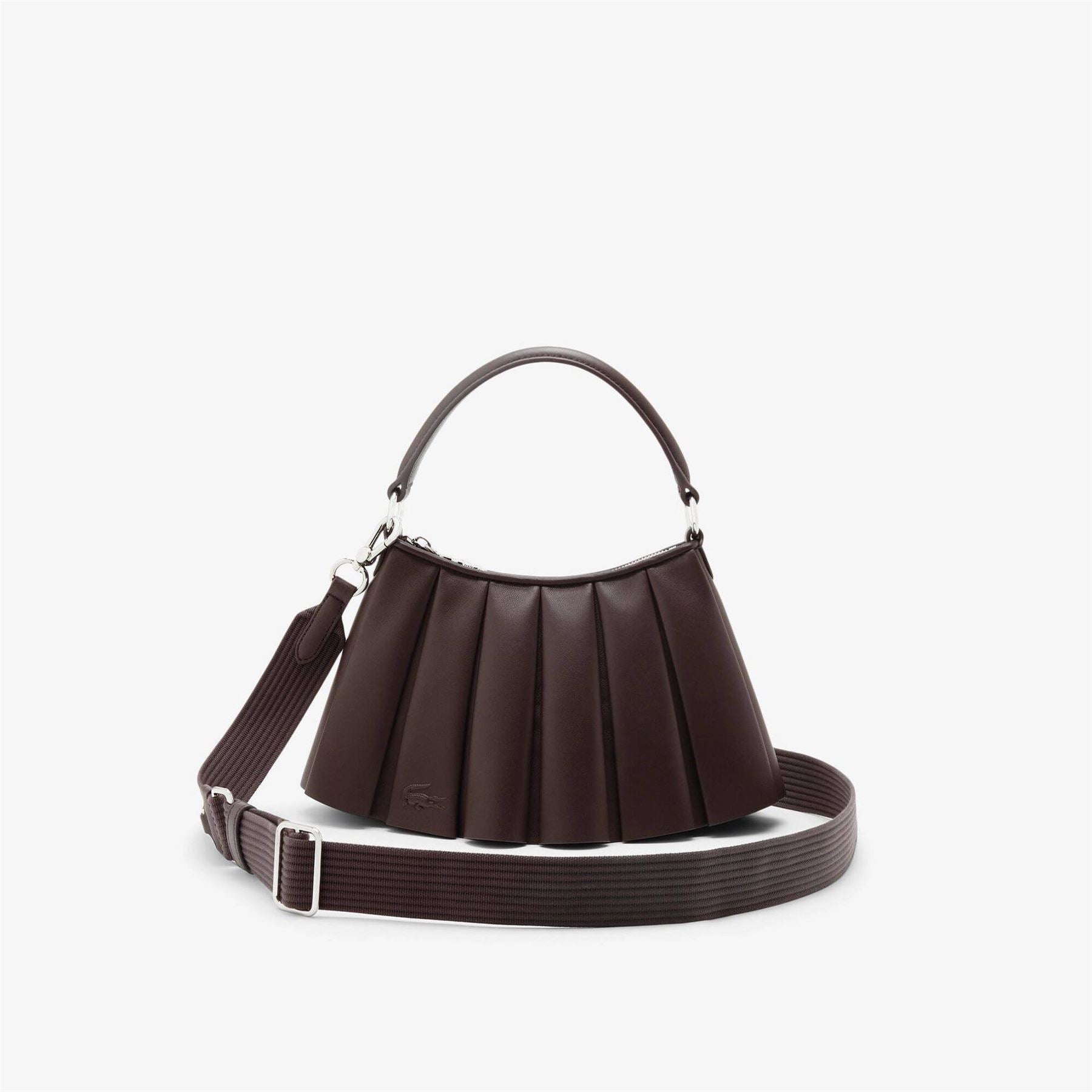 Lacoste Lenglen Crescent Shape Hobo Bag with Silver Hardware