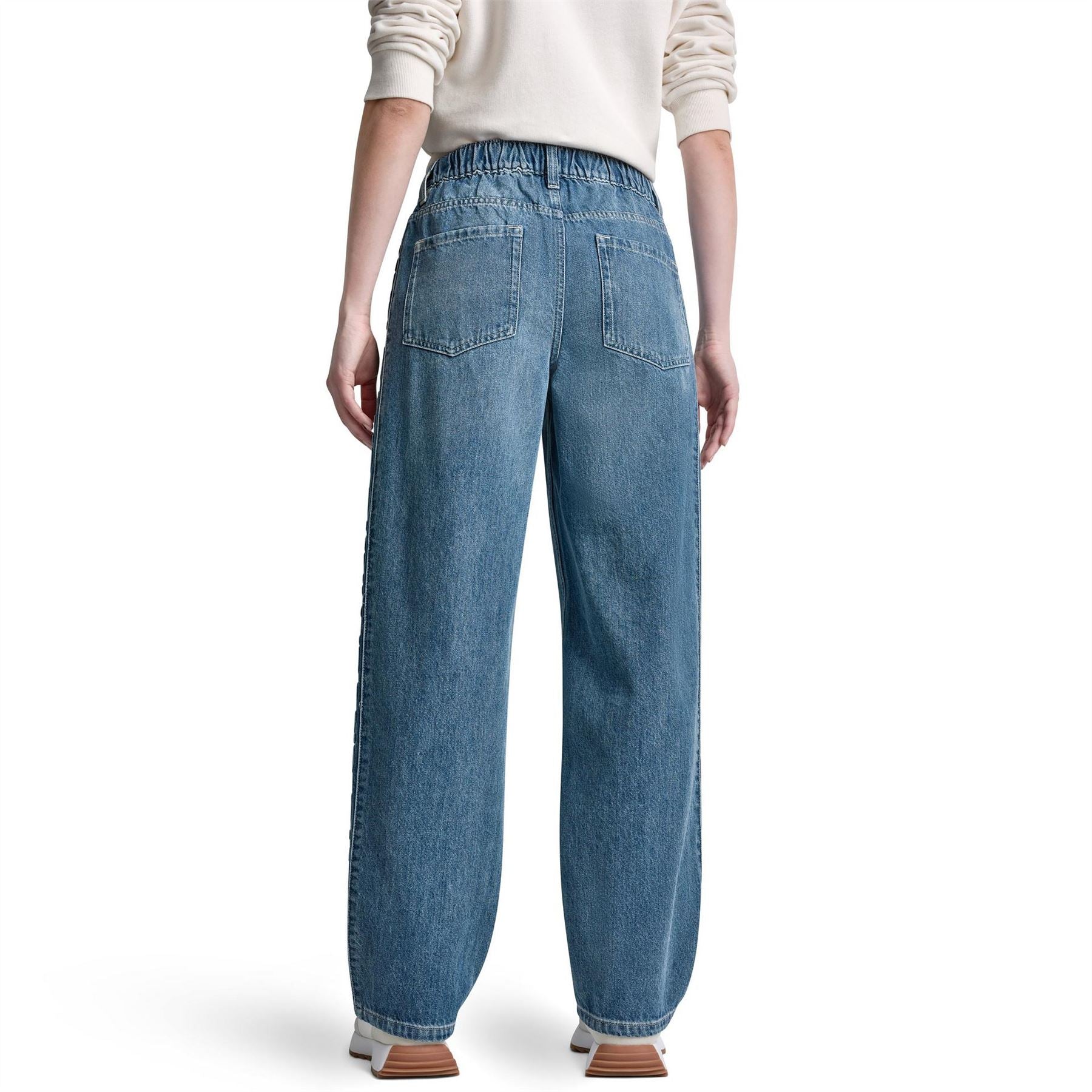 DKNY Mid Rise Flowy Relaxed Straight W  Drawcord Waistband