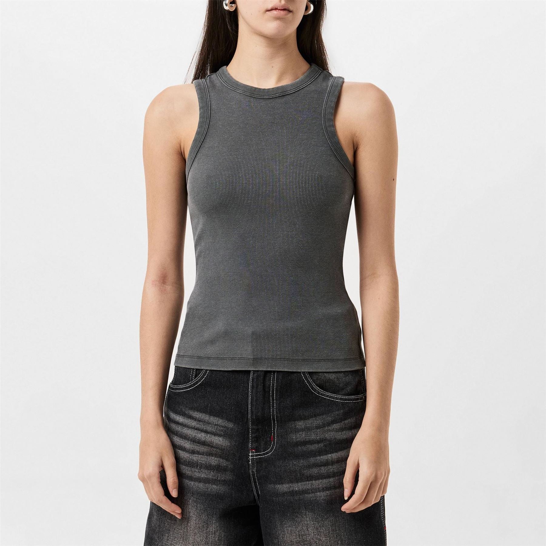 Vero Moda Slim Fit Crew Neck Ribbed Tank