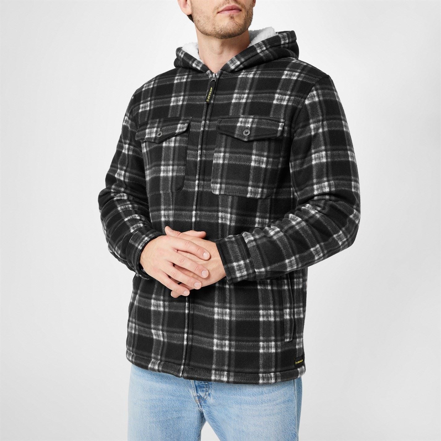 Dunlop Mens Full Zip Checked Hoodie