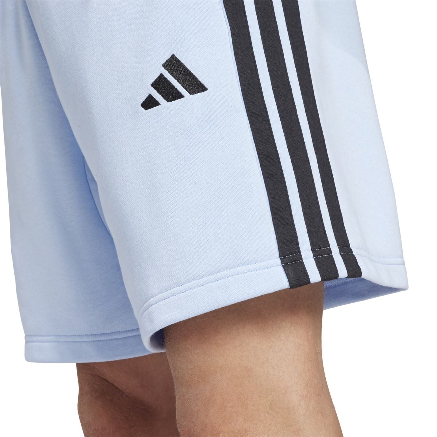 adidas Mens Essentials 3 Stripe Fleece Shorts
