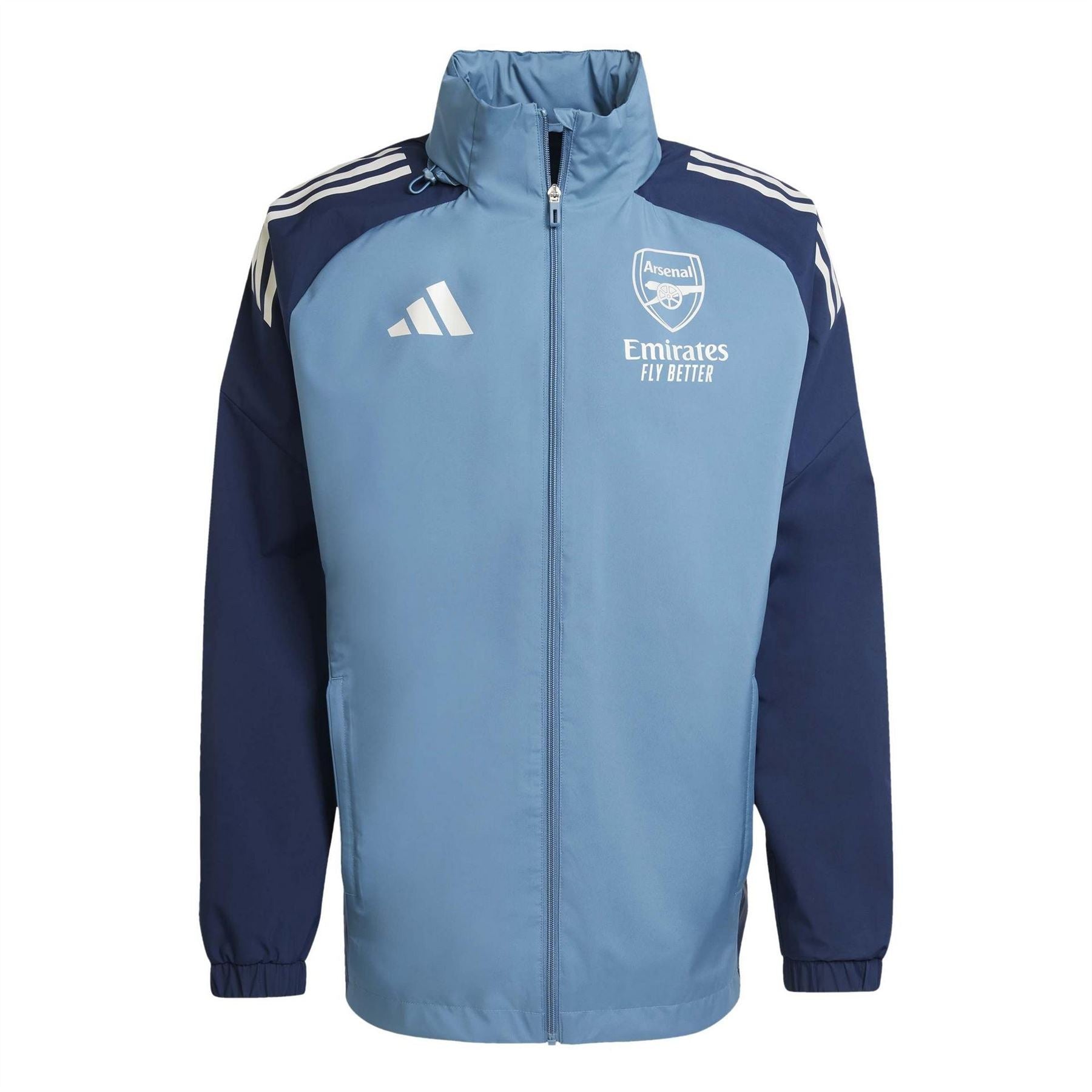 adidas AFC Colour Block Side Pocket Hooded Rain Coat