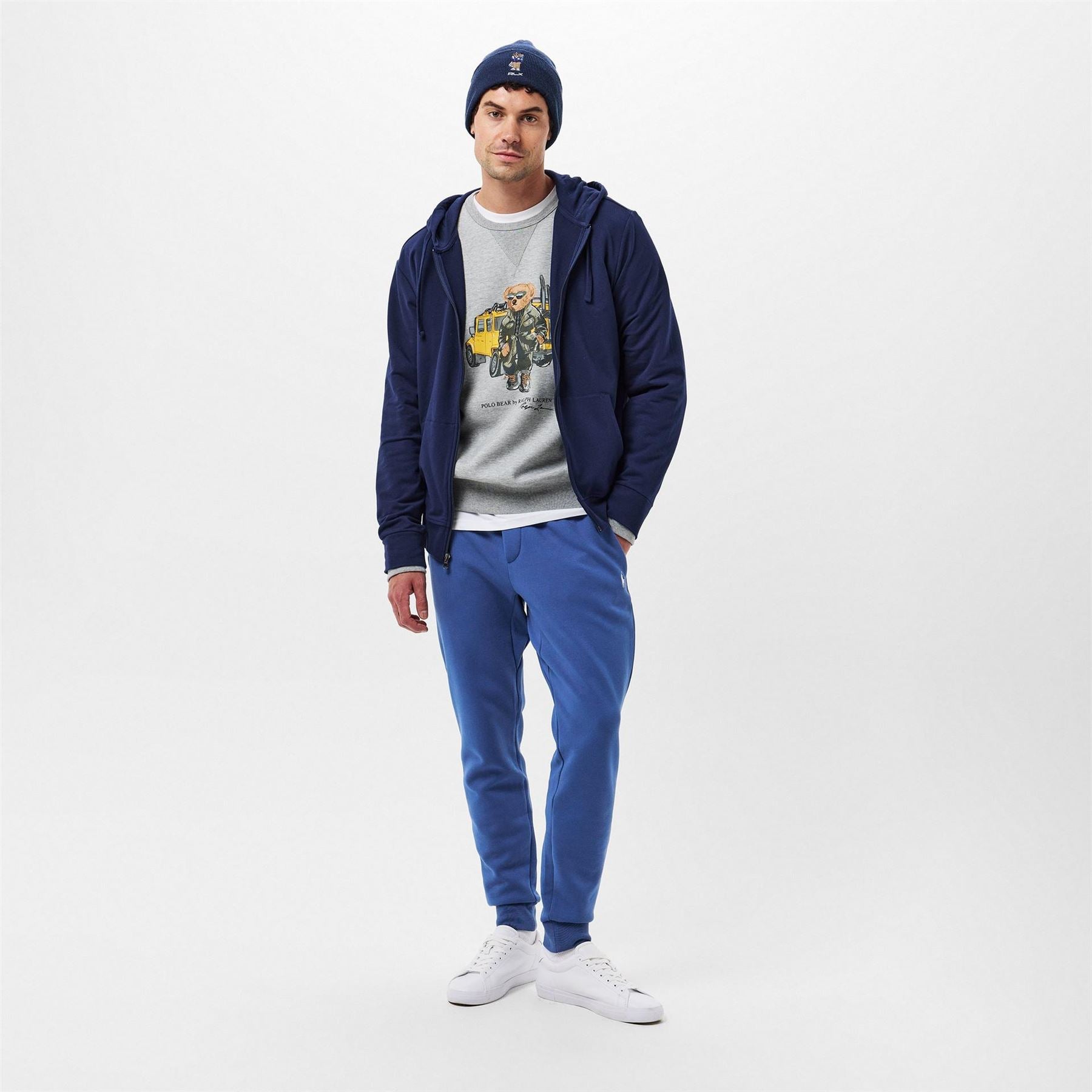 Polo Ralph Lauren Solid Patterned Hooded Neck Ribbed Cuff Sweat Jacket