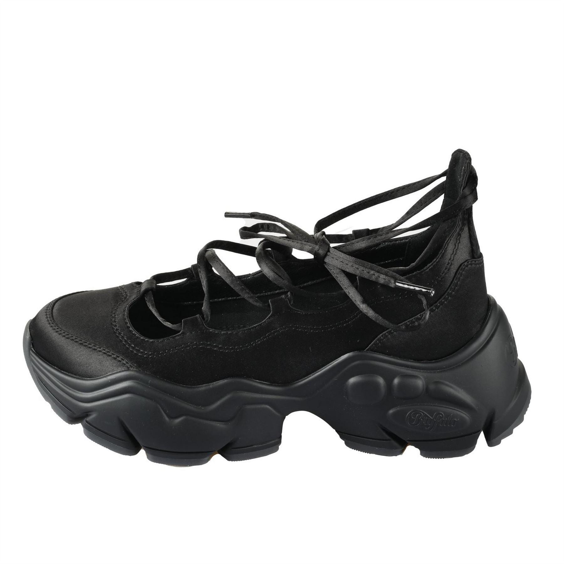 Buffalo Textile Lace Up Ballet Pumps