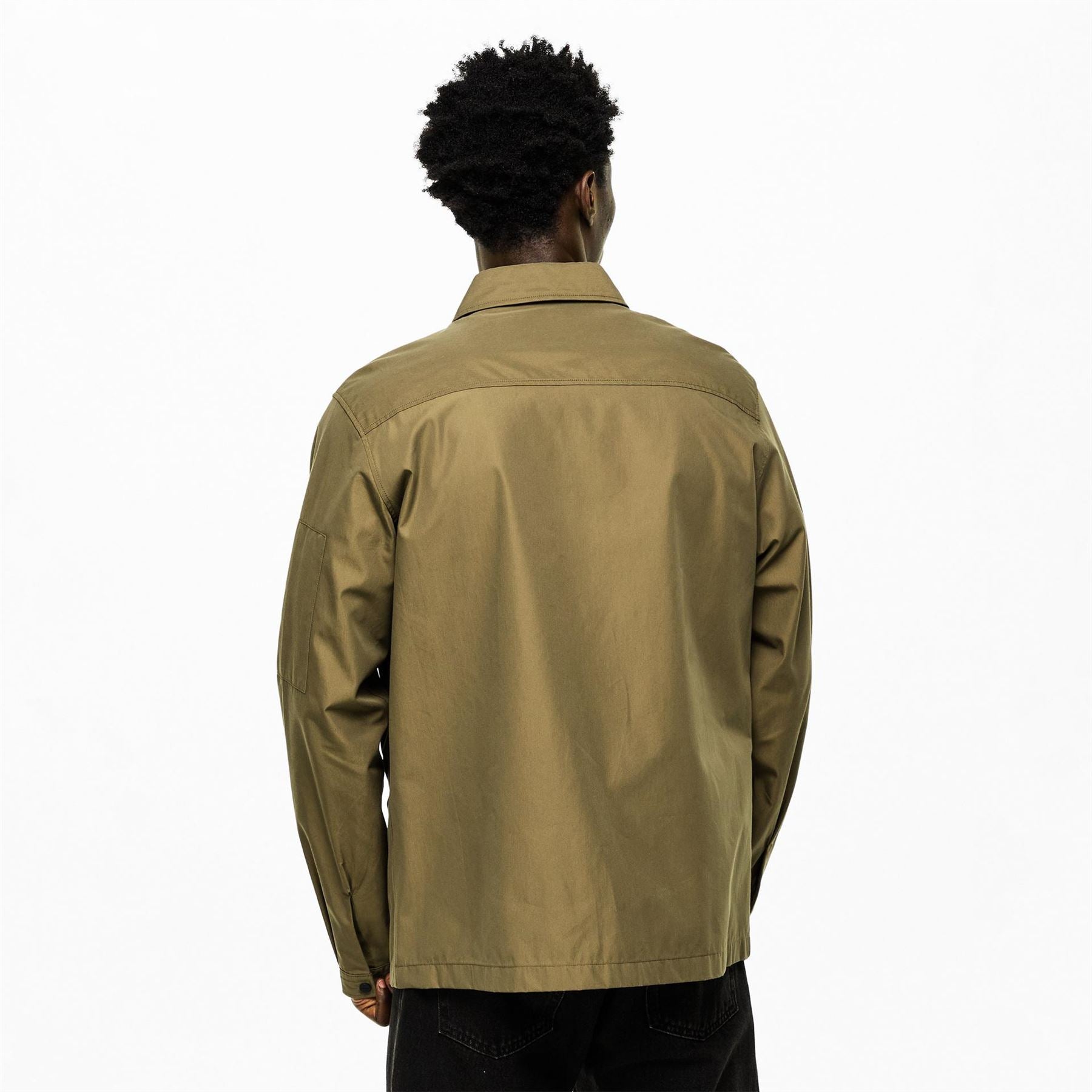 Hugo HUGO Emmond Cotton Long Sleeve Zip Overshirt   Contemporary Design with Logo Detail