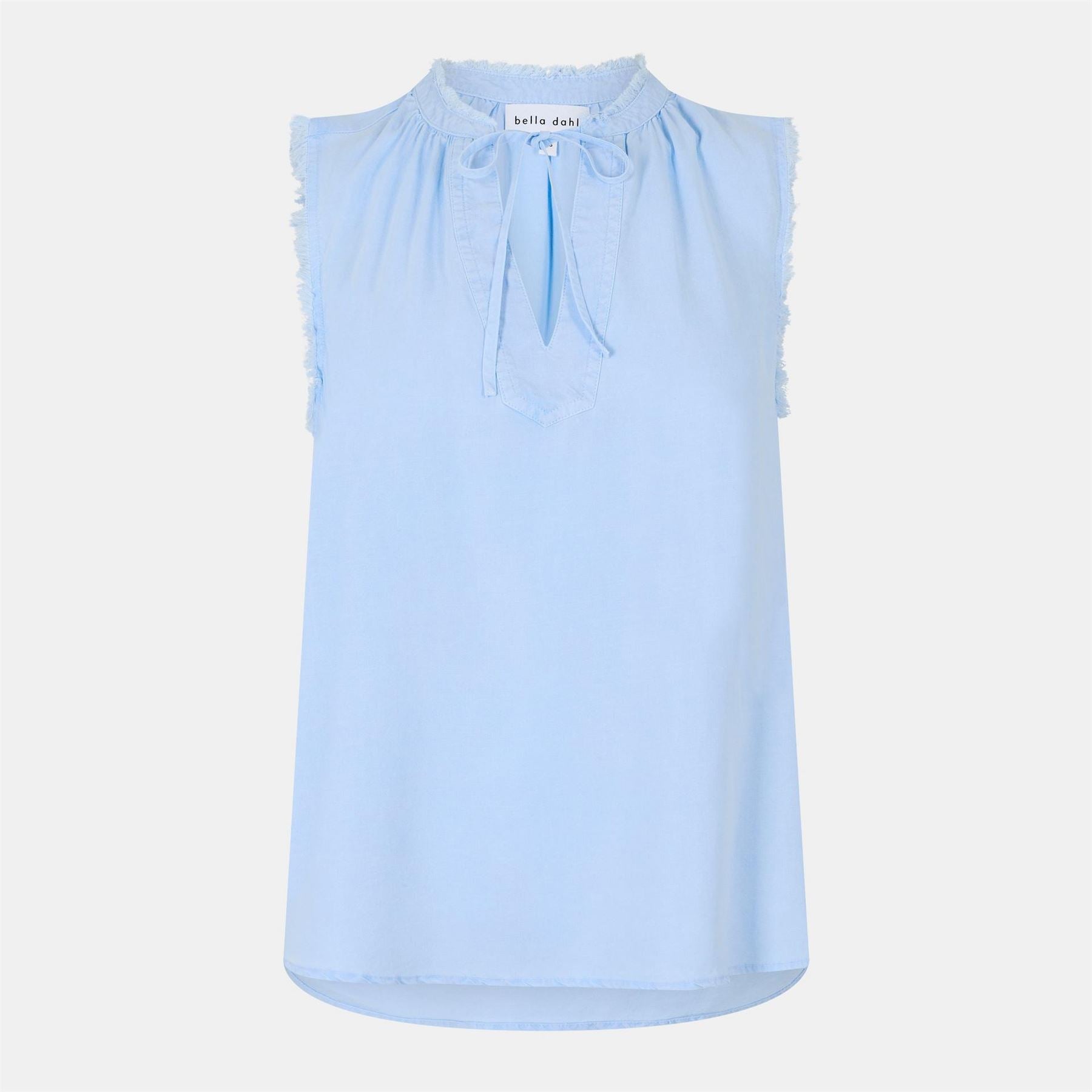 Bella Dahl Frayed Relaxed Fit Tie Neck Sweatshirt