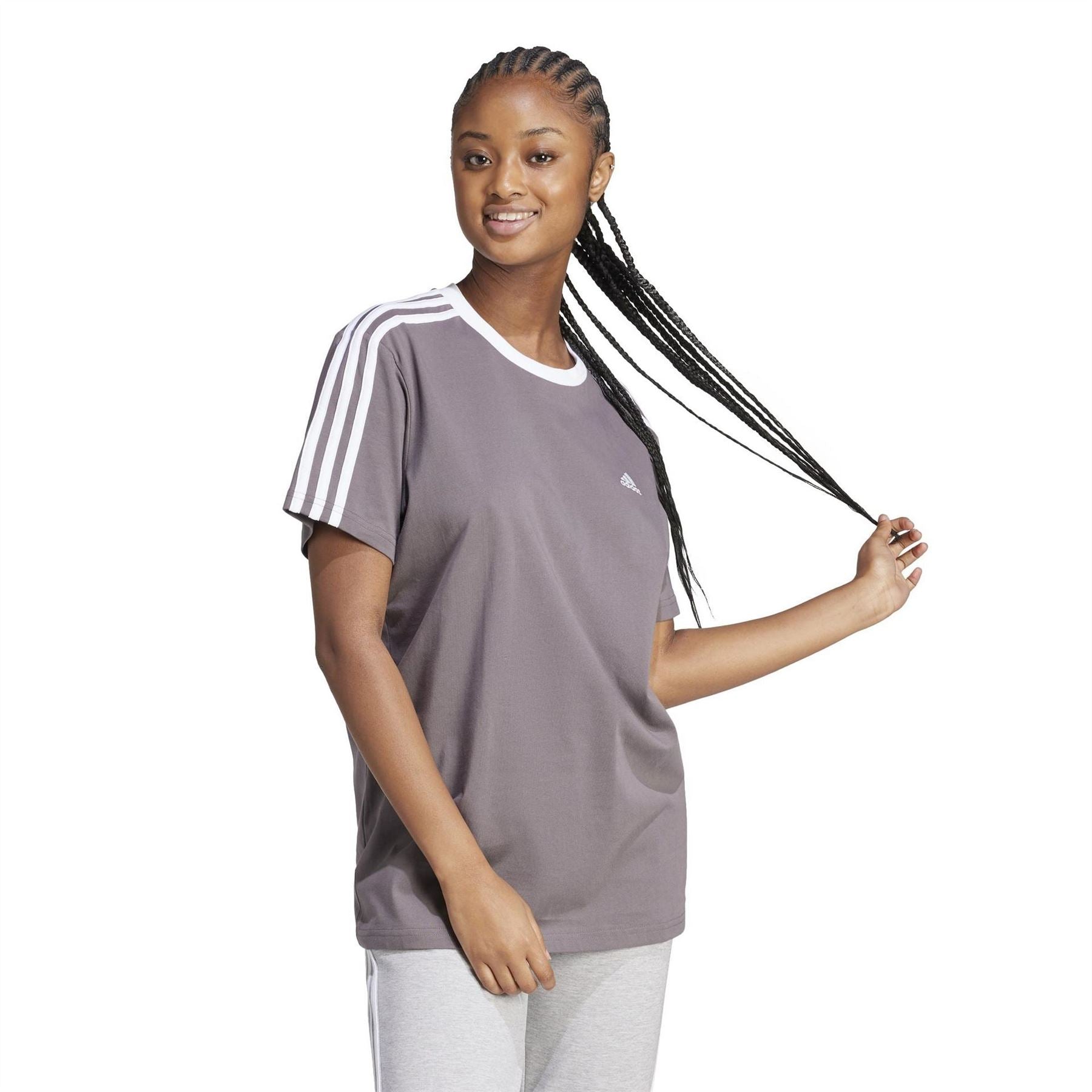 adidas Womens Essentials 3 Stripe T-Shirt