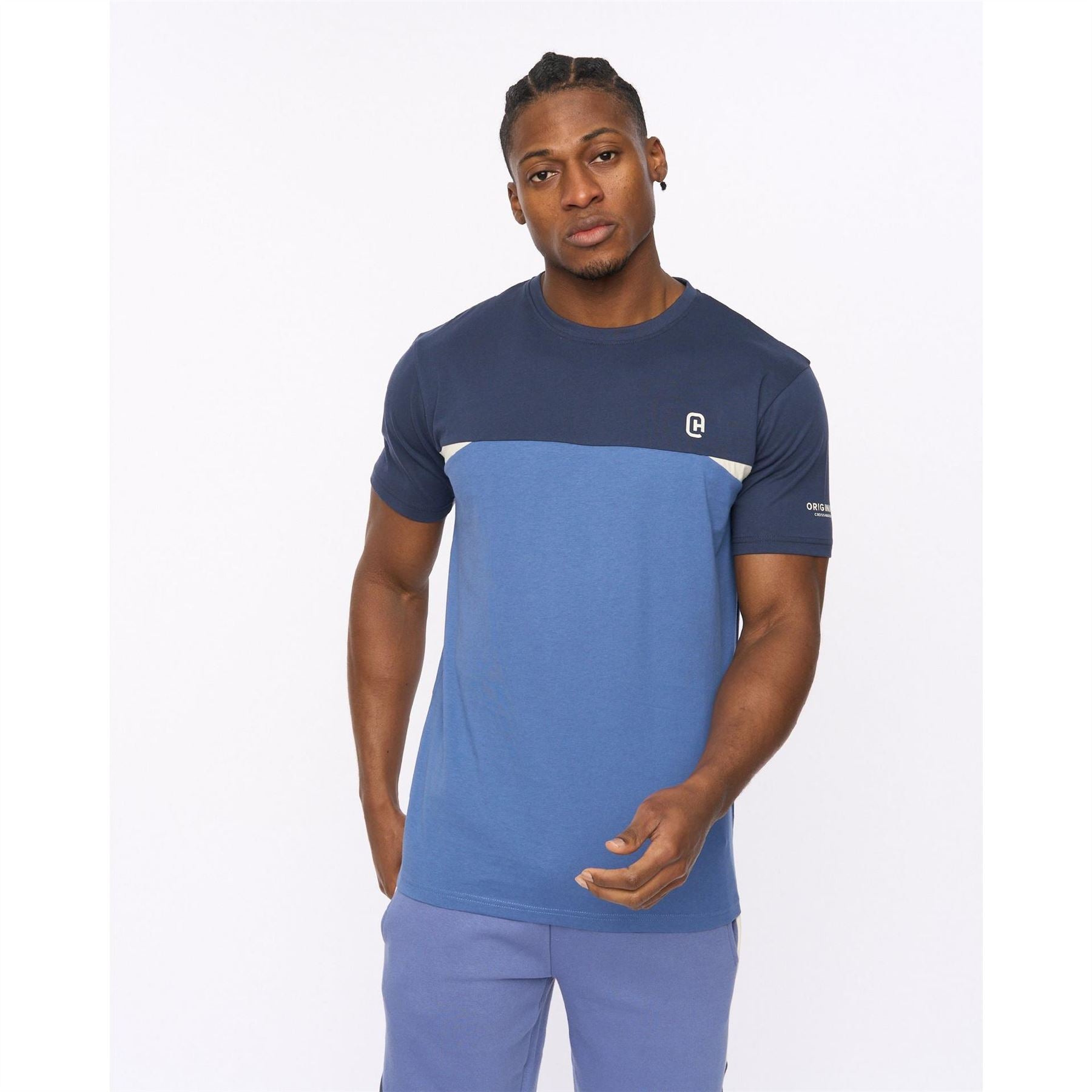 Crosshatch Castlebay Bold Logo Crew Neck Short Sleeve T-Shirt