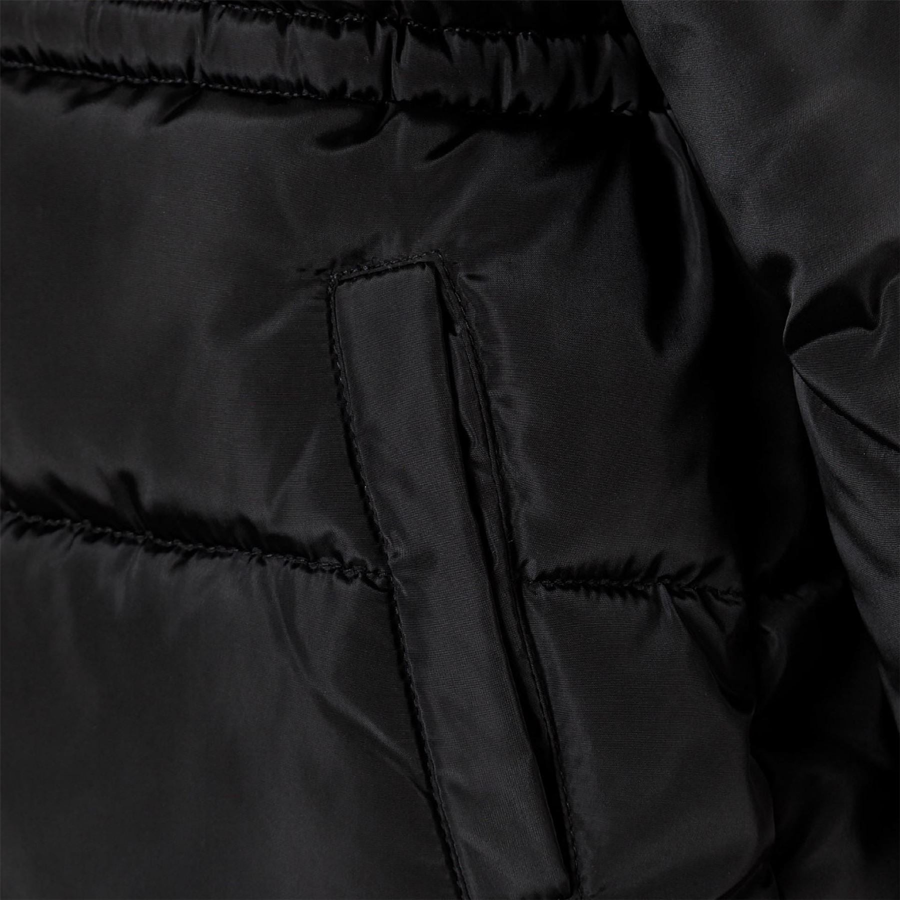 Minoti Girls Winter Coat With Faux Fur Trim Black