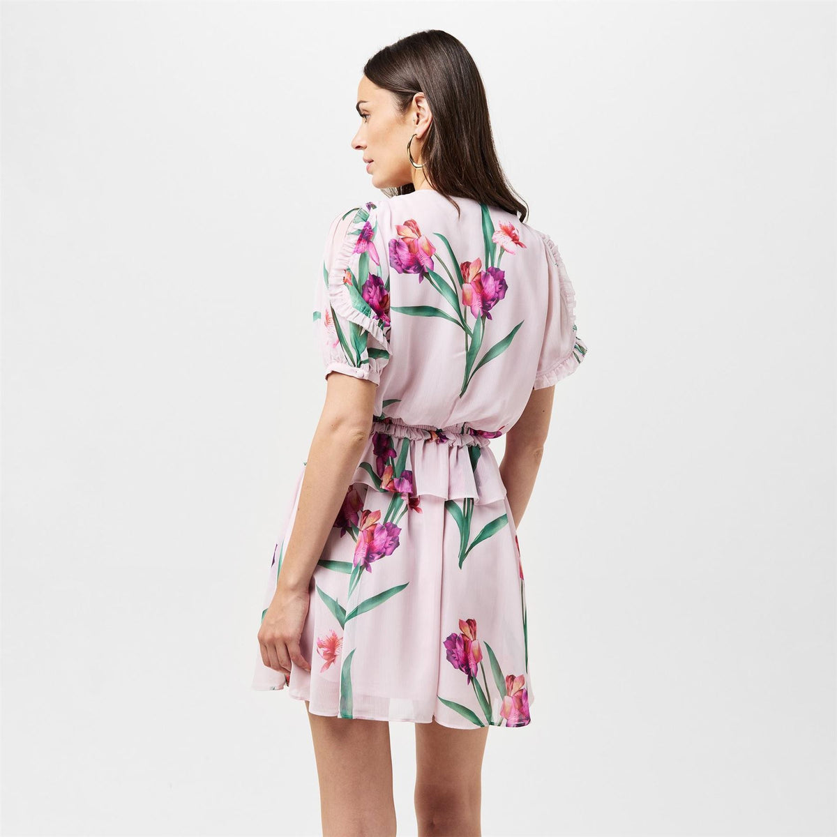 Ted Baker Woven V-Neck Mini A-Line Dress