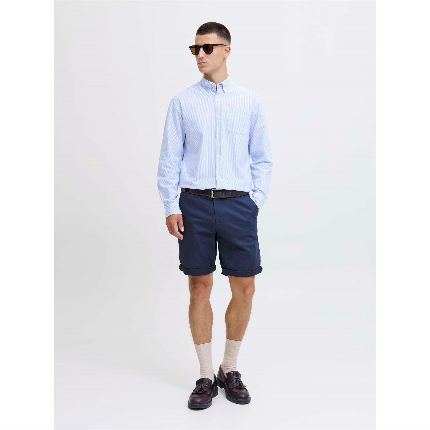 Jack and Jones Bowie Solid Patterned Bermuda Chino Shorts