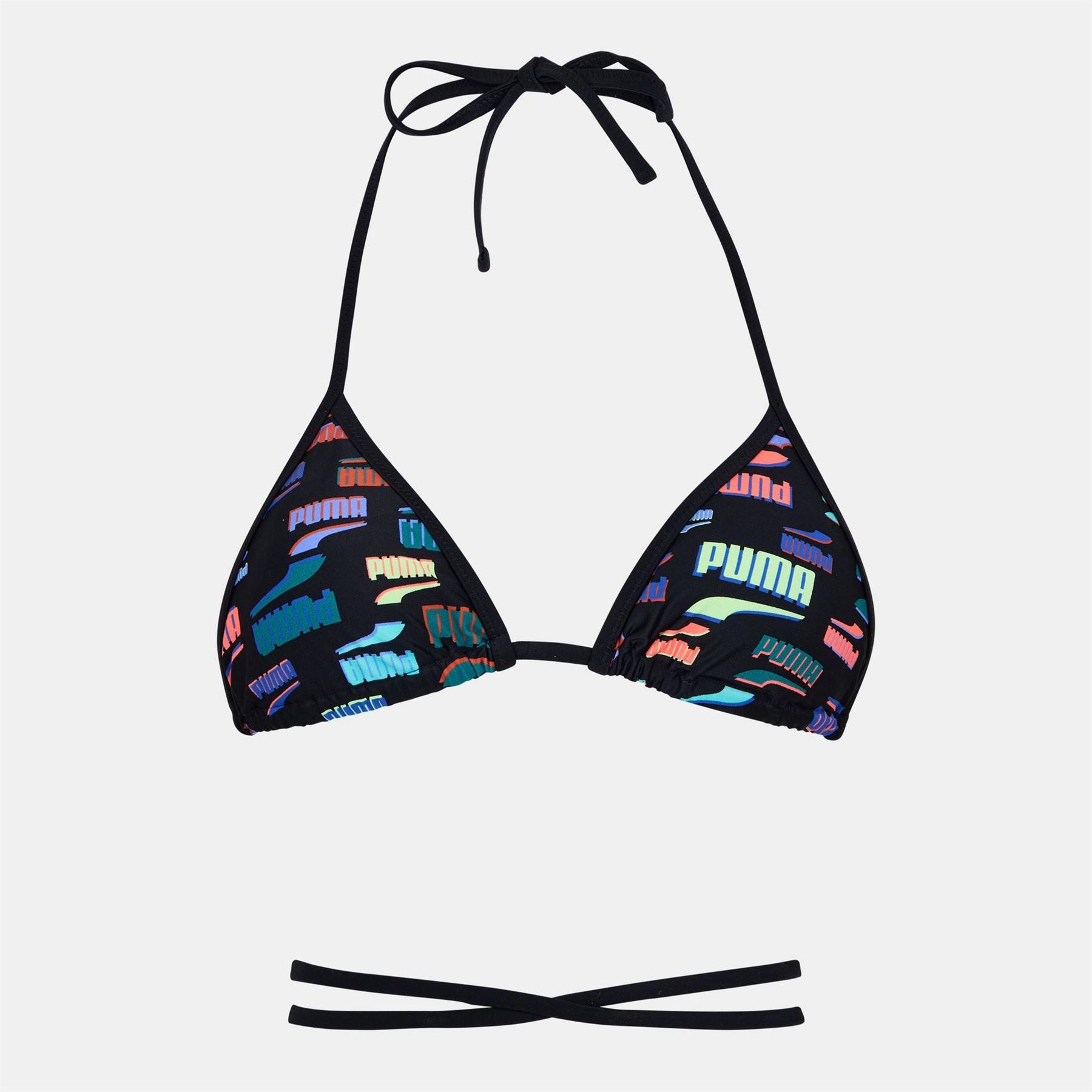 Puma Swim Wrap Tri Lettering Logo Print Bikini