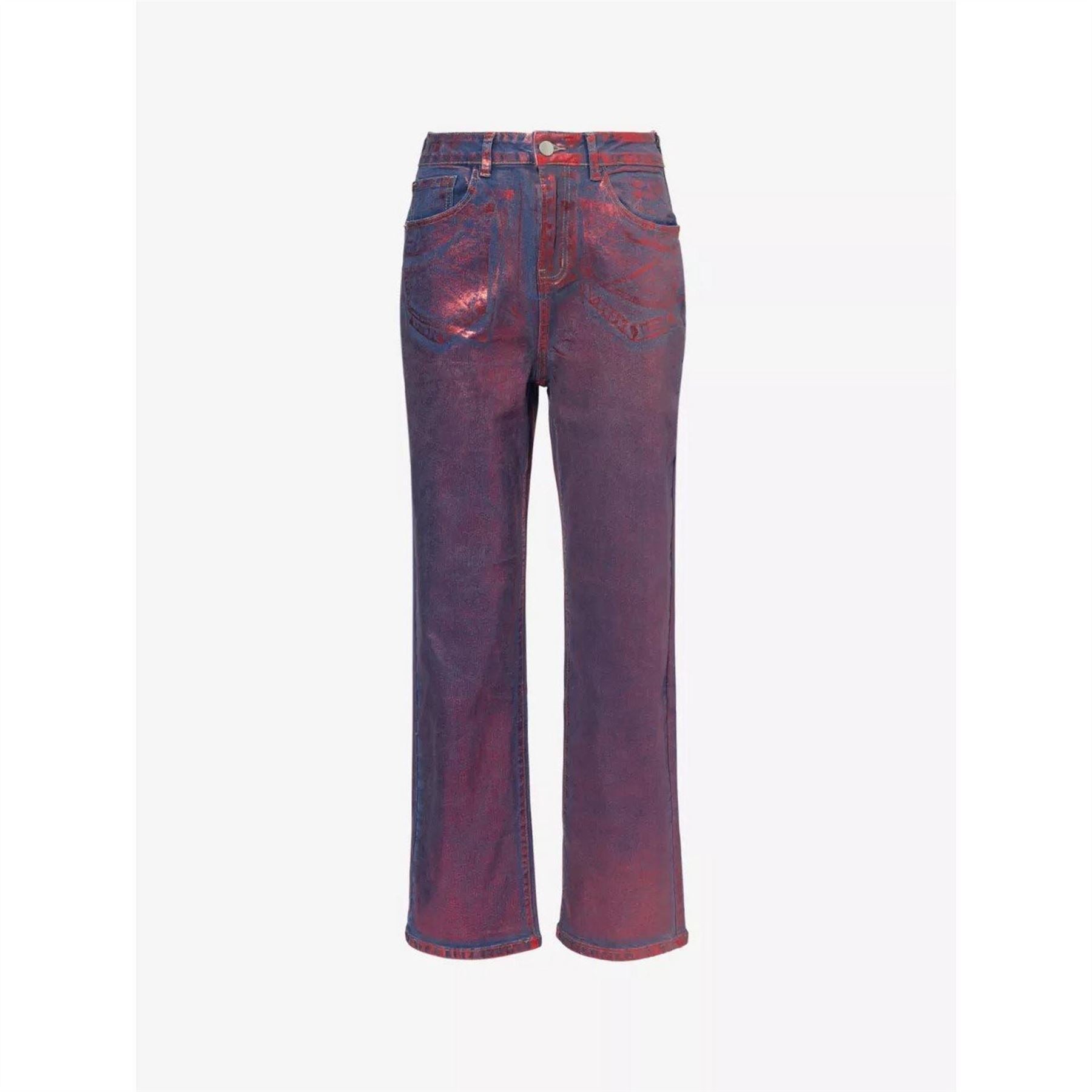 AmyLynn Lupe Metallic Patterned Five Pocket Pants