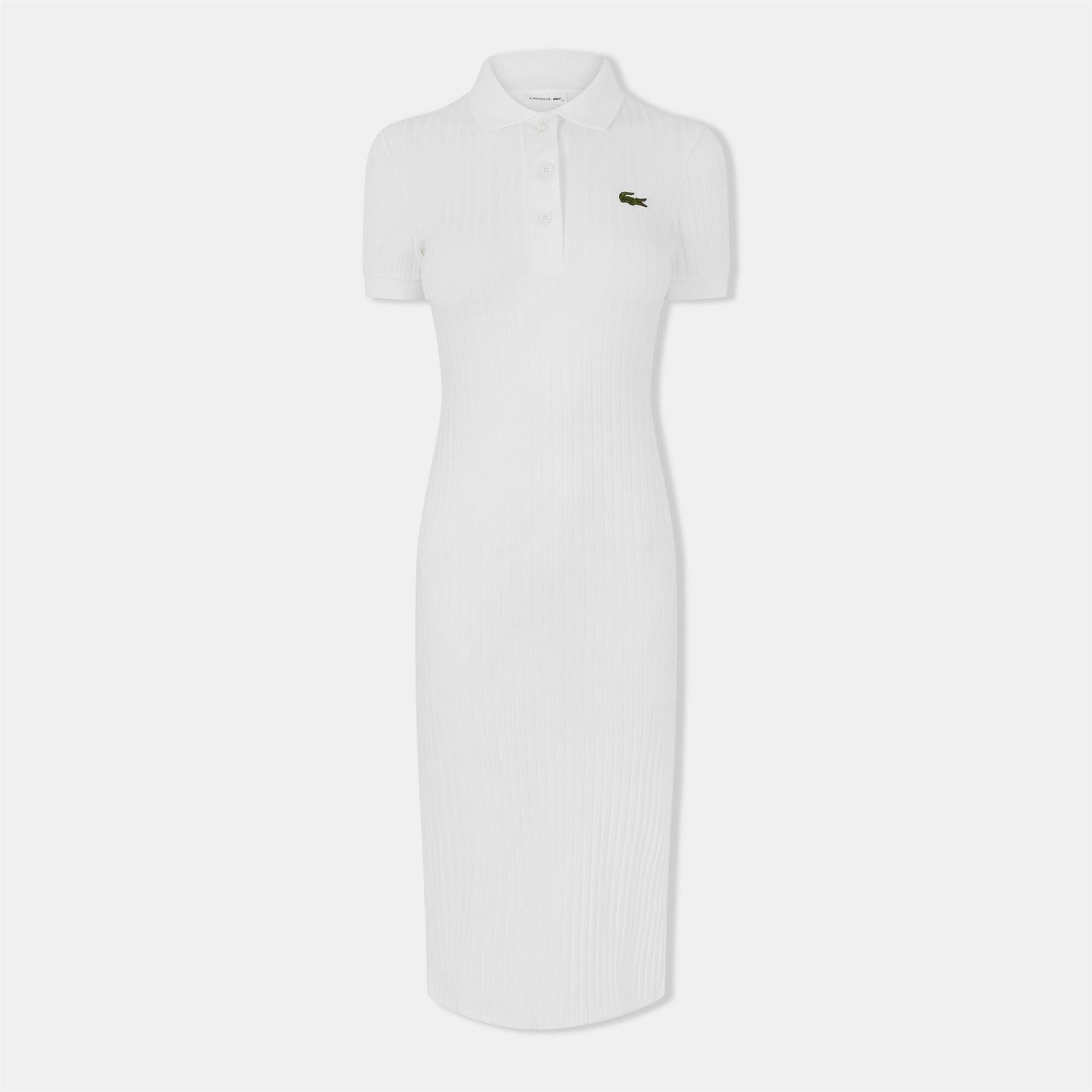 Lacoste Ef9129 Collared Neck Midi T-Shirt Dress
