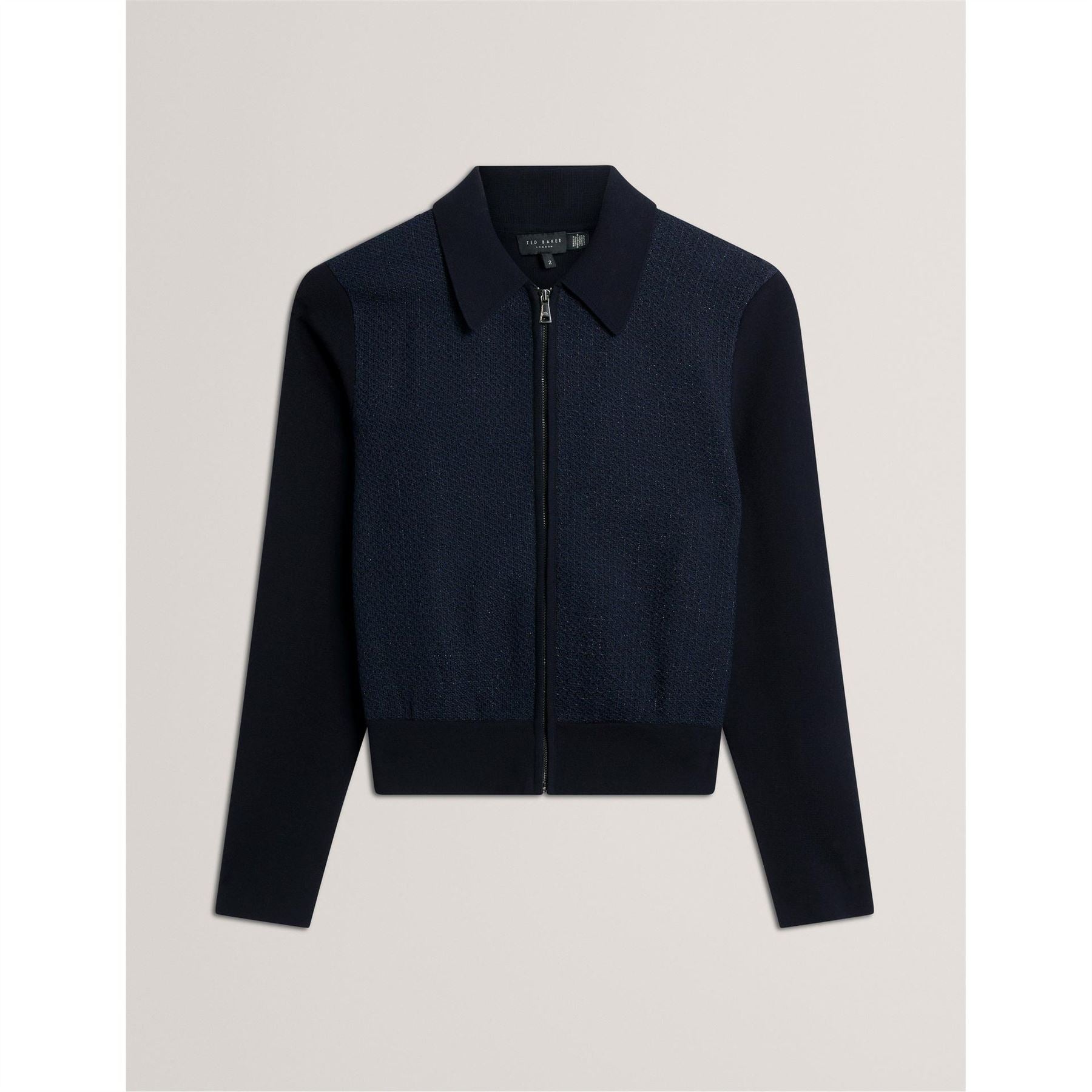 Ted Baker Collared Neck Long Sleeve Zip Sweater
