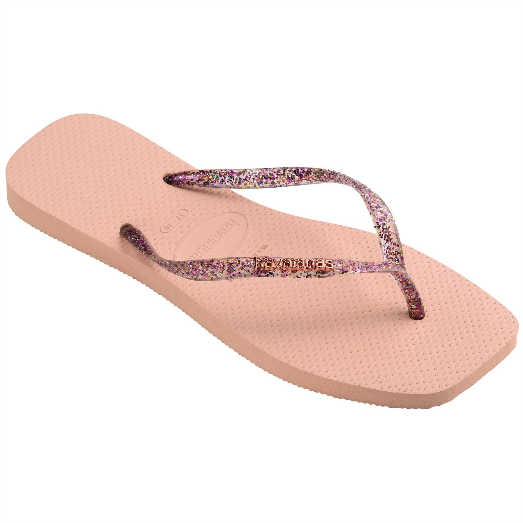 Havaianas Womens Hav. Square Logo Metallic Ballet Ro Flip Flops