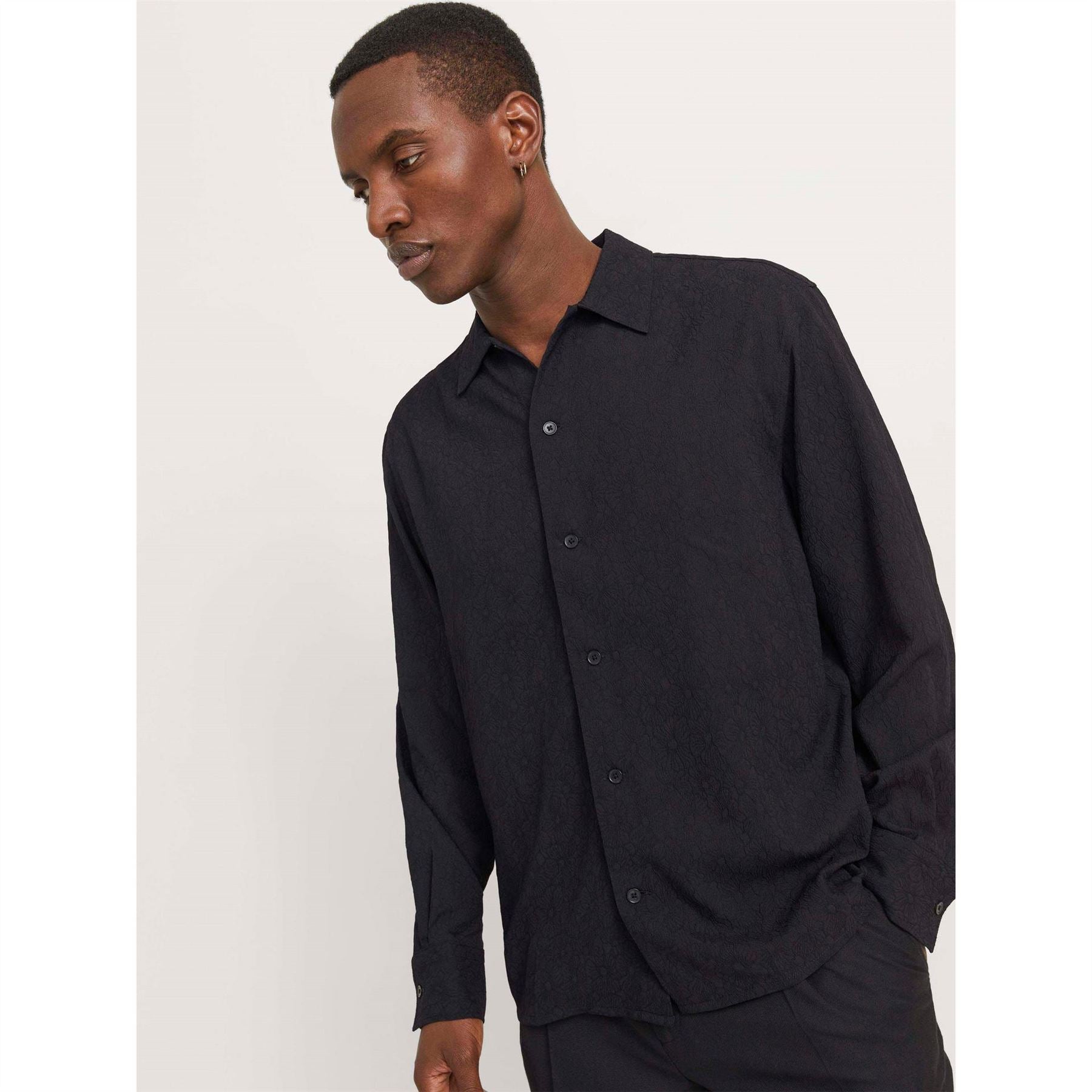 Jack and Jones Jacquard Long Sleeve Plain Shirt