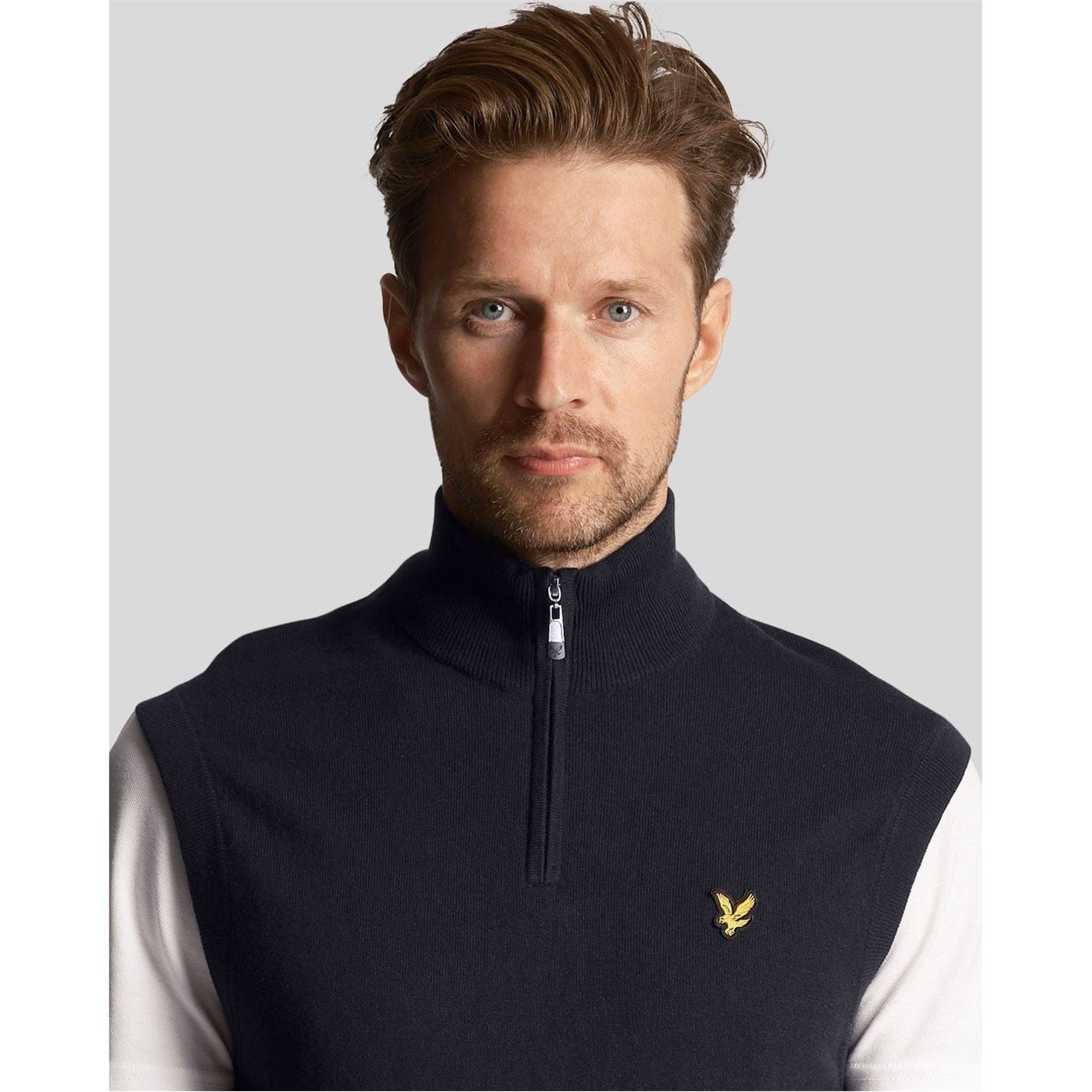 Lyle and Scott Knitted Mock Neck Regular Fit Vest