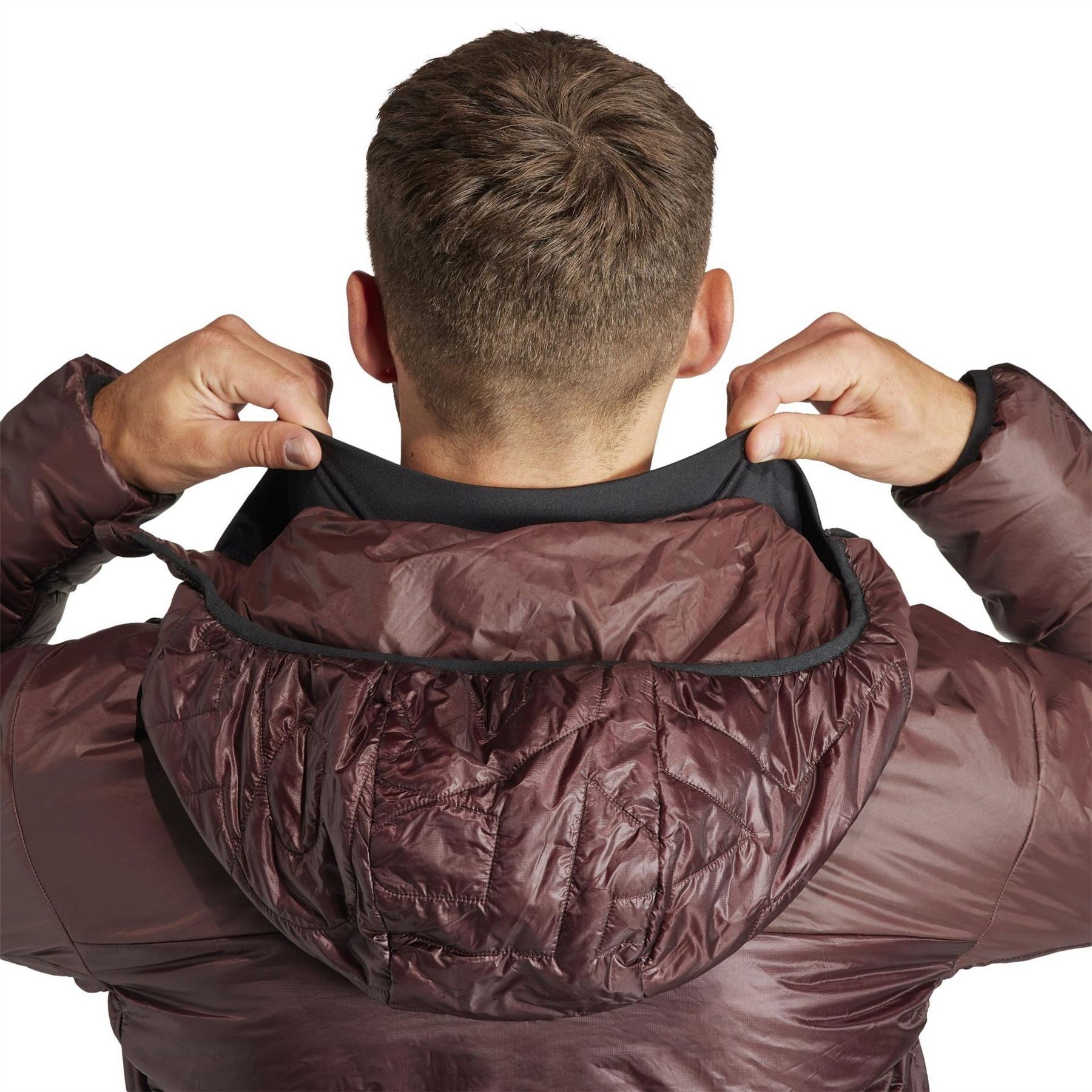 adidas Solid Patterned Hooded Puffer Jacket