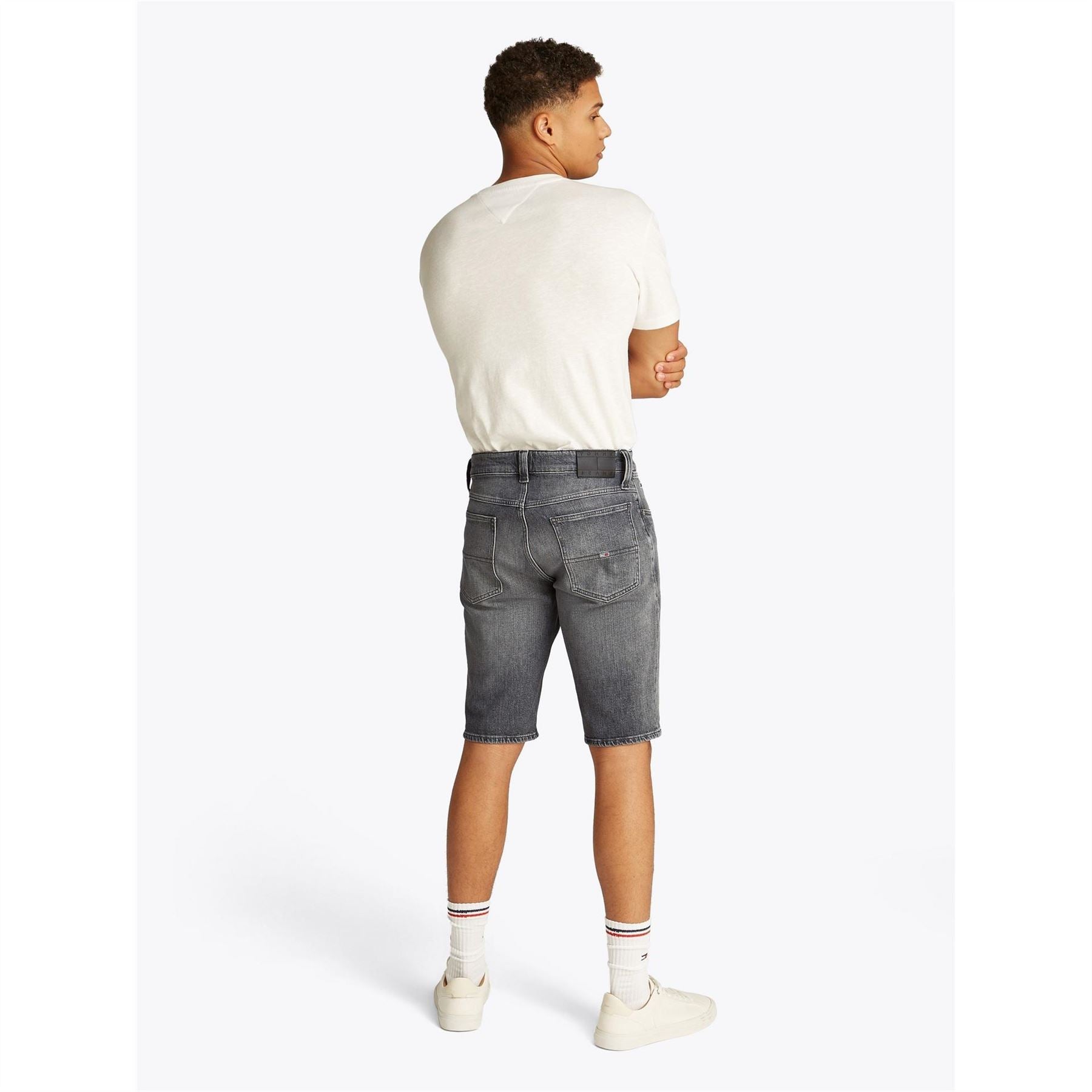 Tommy Jeans Denim Bermuda Shorts Solid Patterned