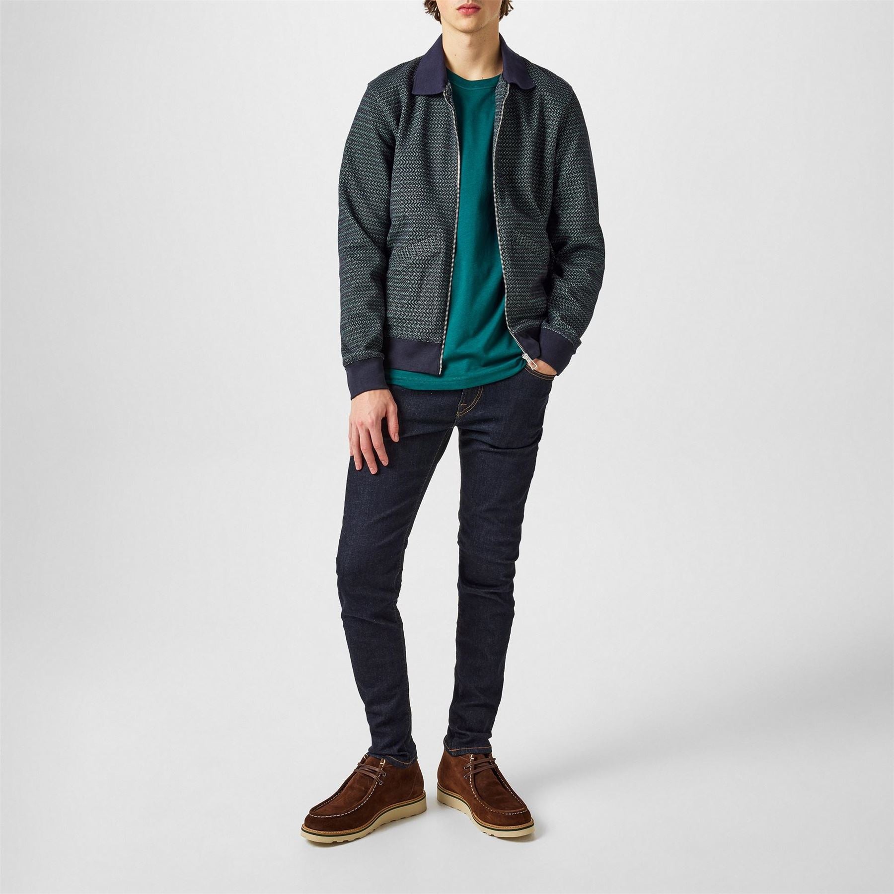 PS Paul Smith Textured Long Sleeve Zip Overshirt