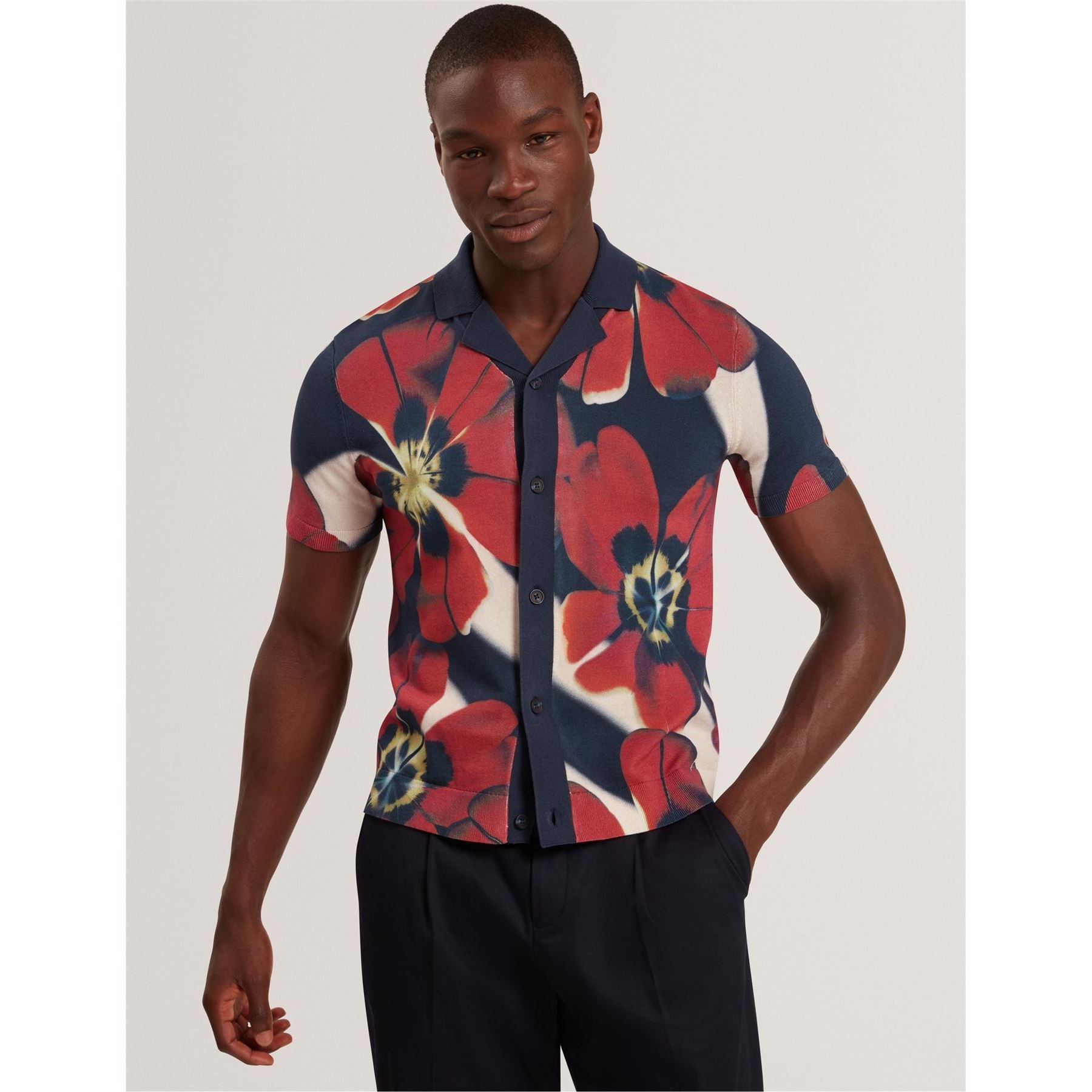 Ted Baker Floral Buddha Collared Short Sleeve Shirt