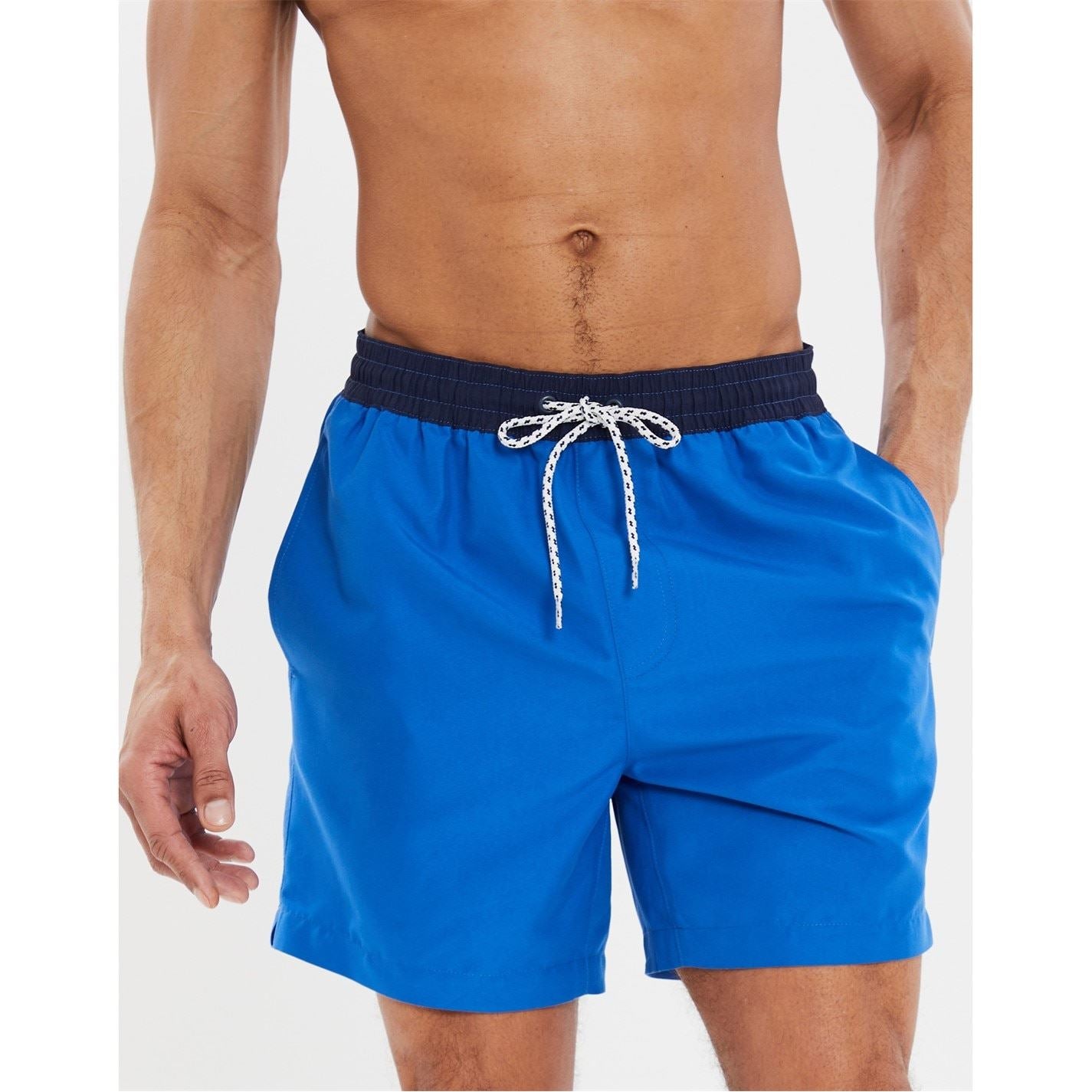 Threadbare Plunging Neck Regular Fit Swim Shorts