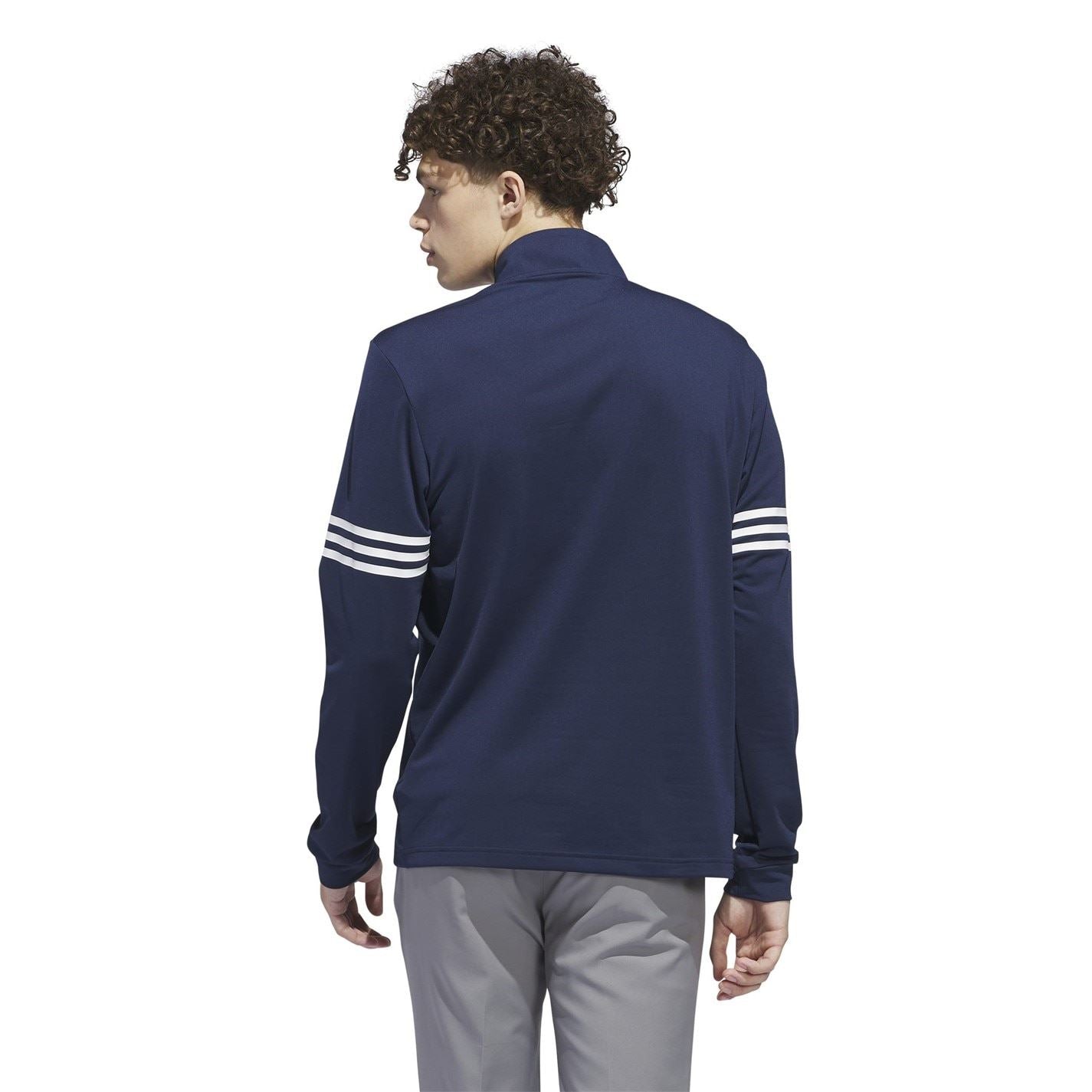adidas Mens 3 Stripe Zip Top