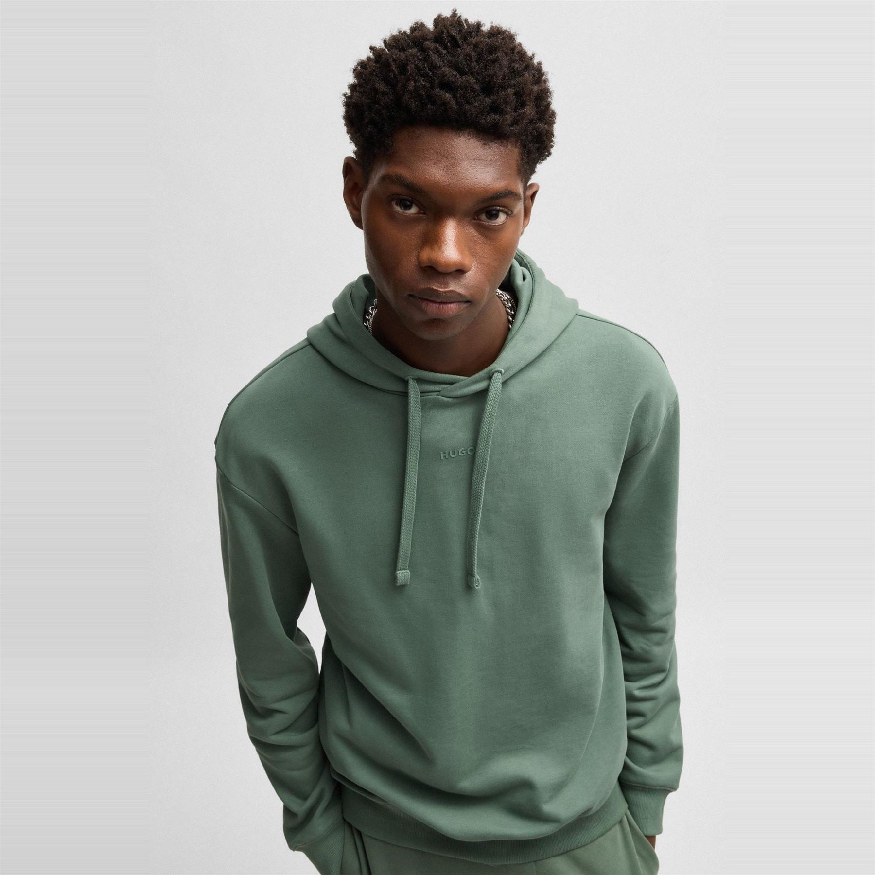 Hugo Hooded Relaxed Fit Long Sleeve Sweatshirt