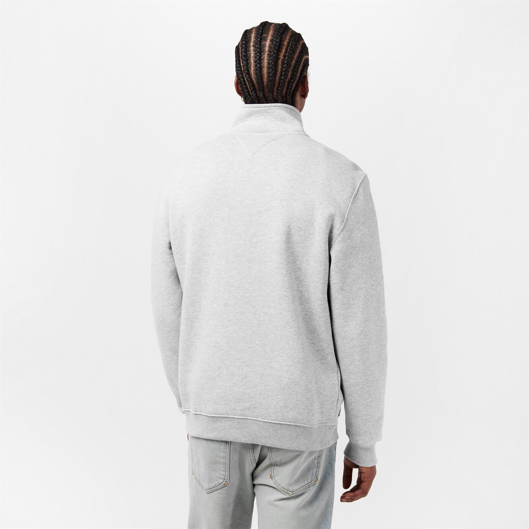 Tommy Jeans Flag Graphic Zip Neck Long Sleeve Sweatshirt