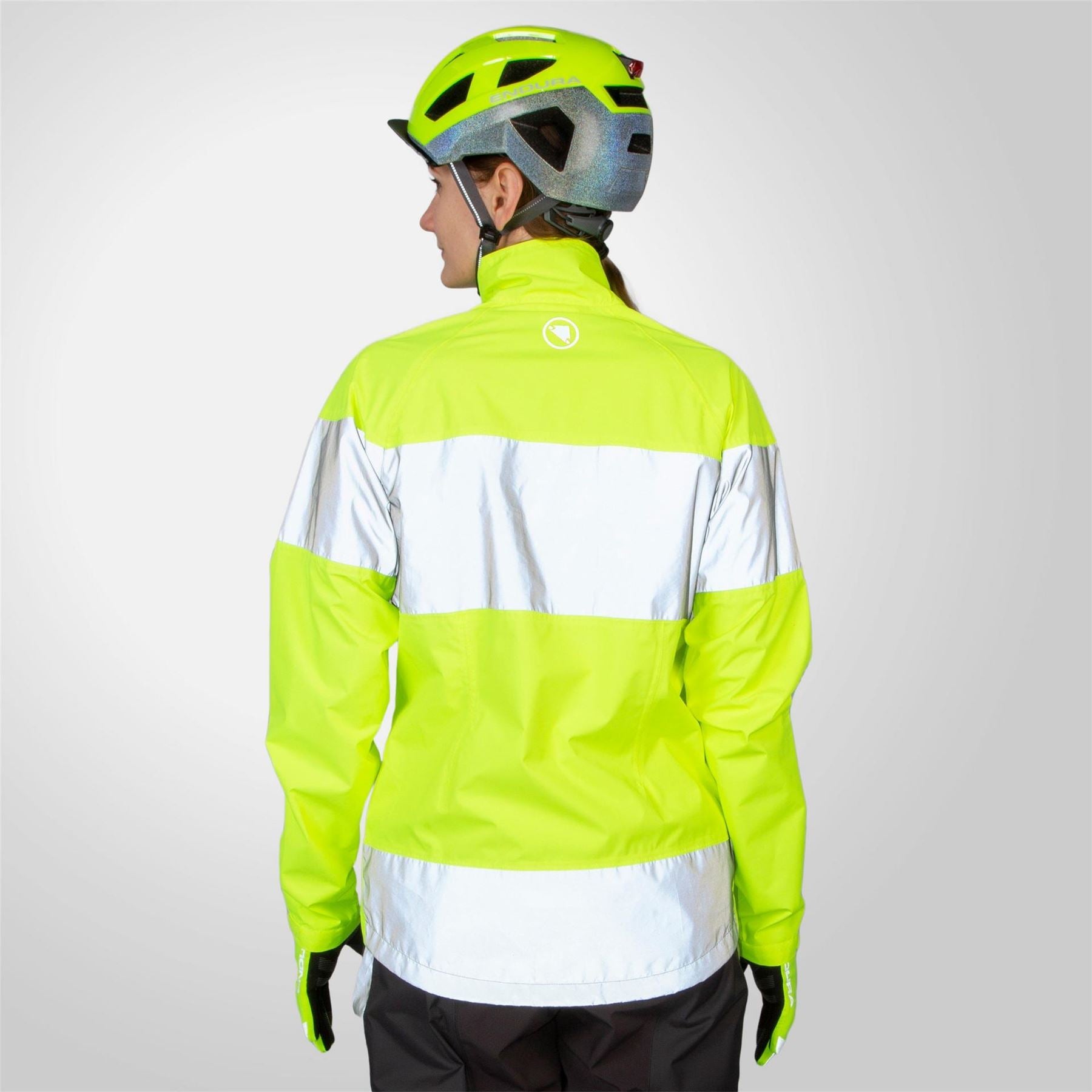Endura Color Block Patterned Funnel Neck Rain Jacket