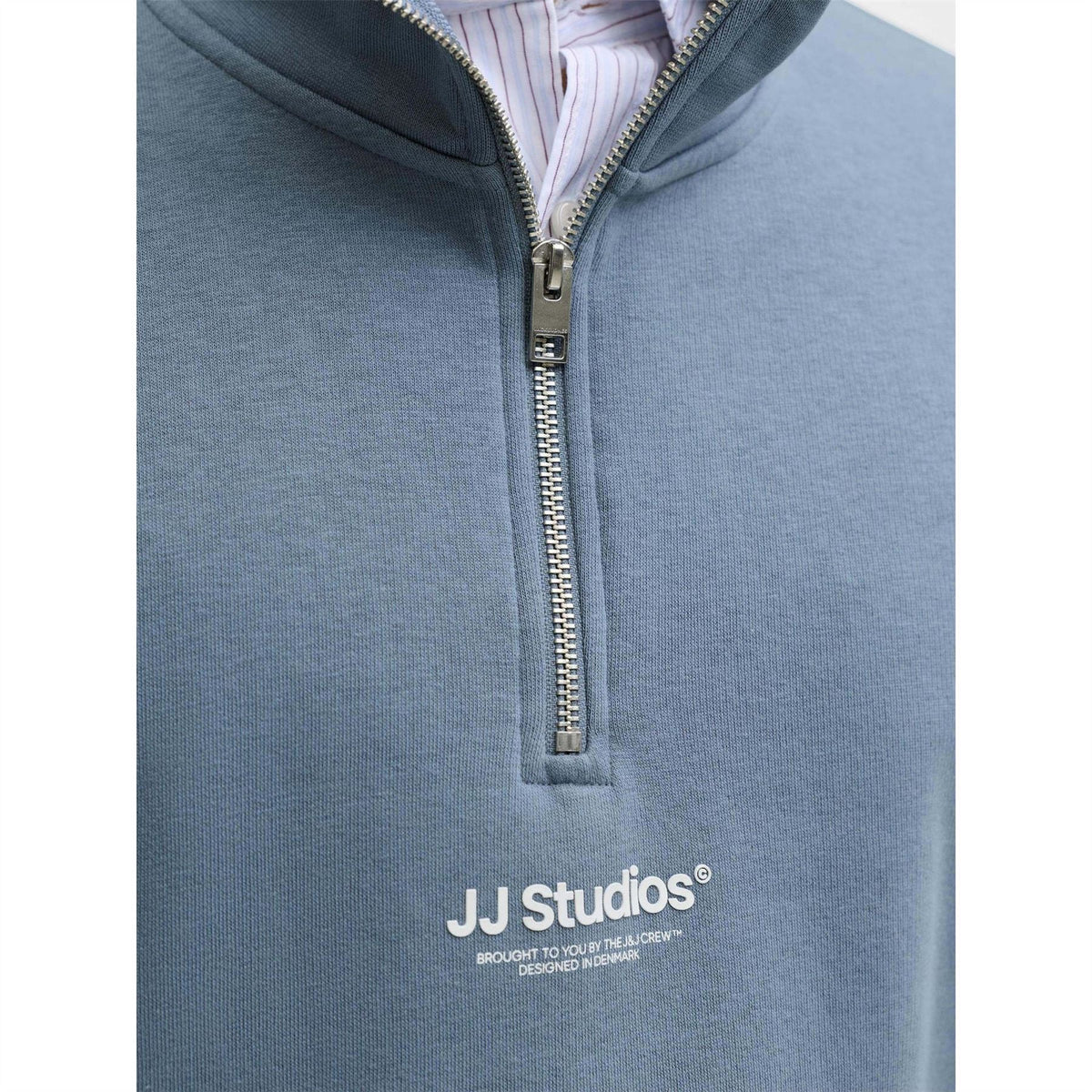 Jack and Jones Jjesoho Sweatshirt Quarter Zip Cotton Fleece Top