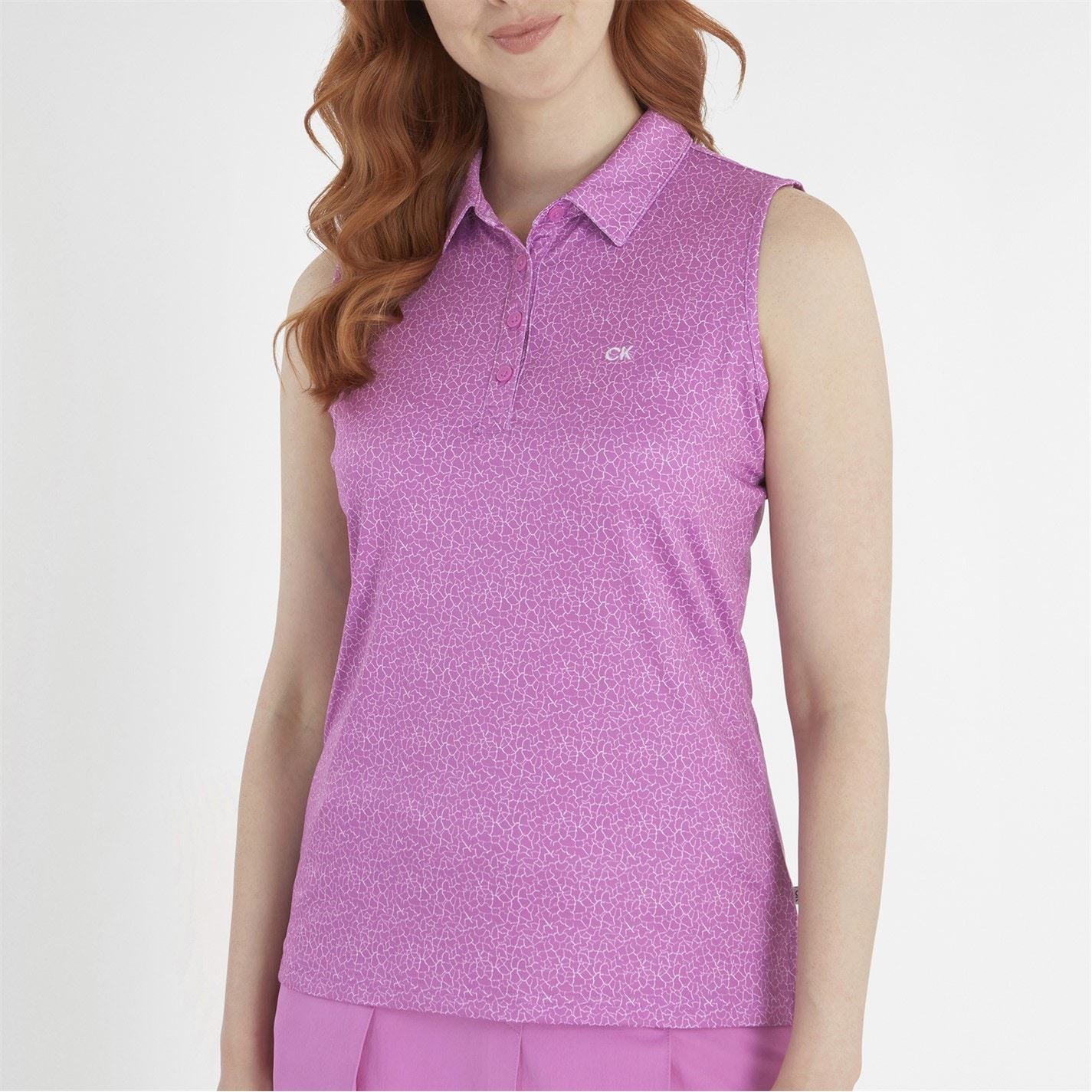 Calvin Klein Golf All Over Print Sleeveless Polo Shirt