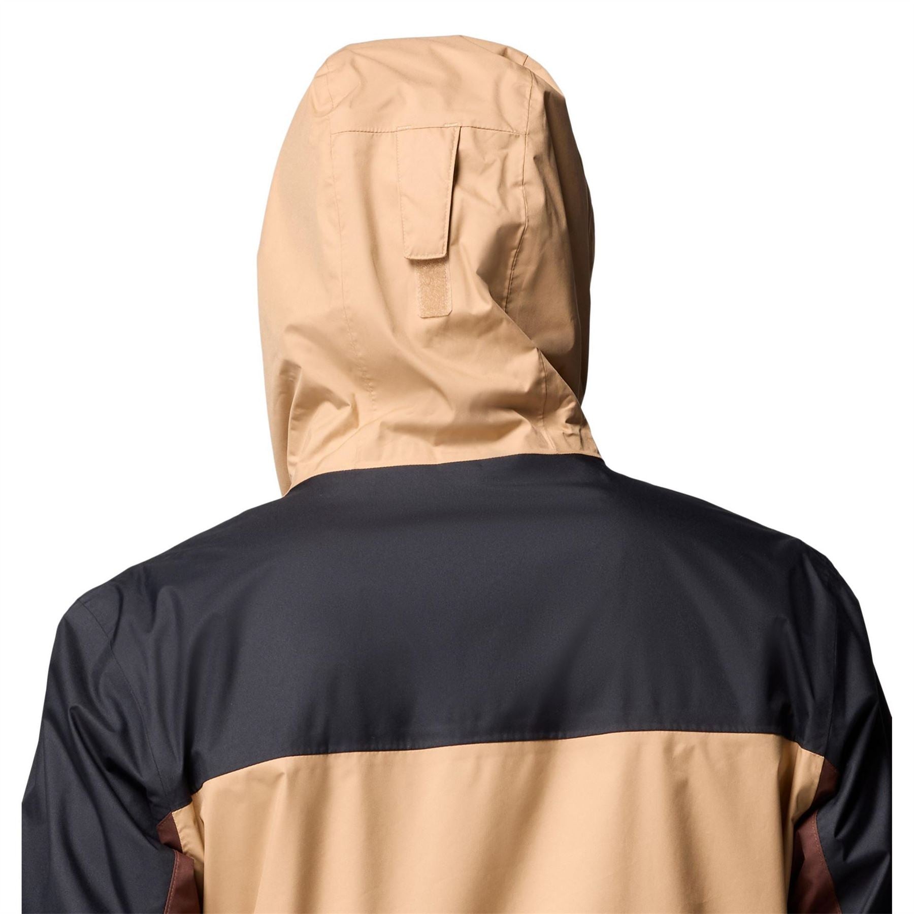 Columbia Inner Color Block Hooded Drawstring Zipped Pocket Rain Jacket