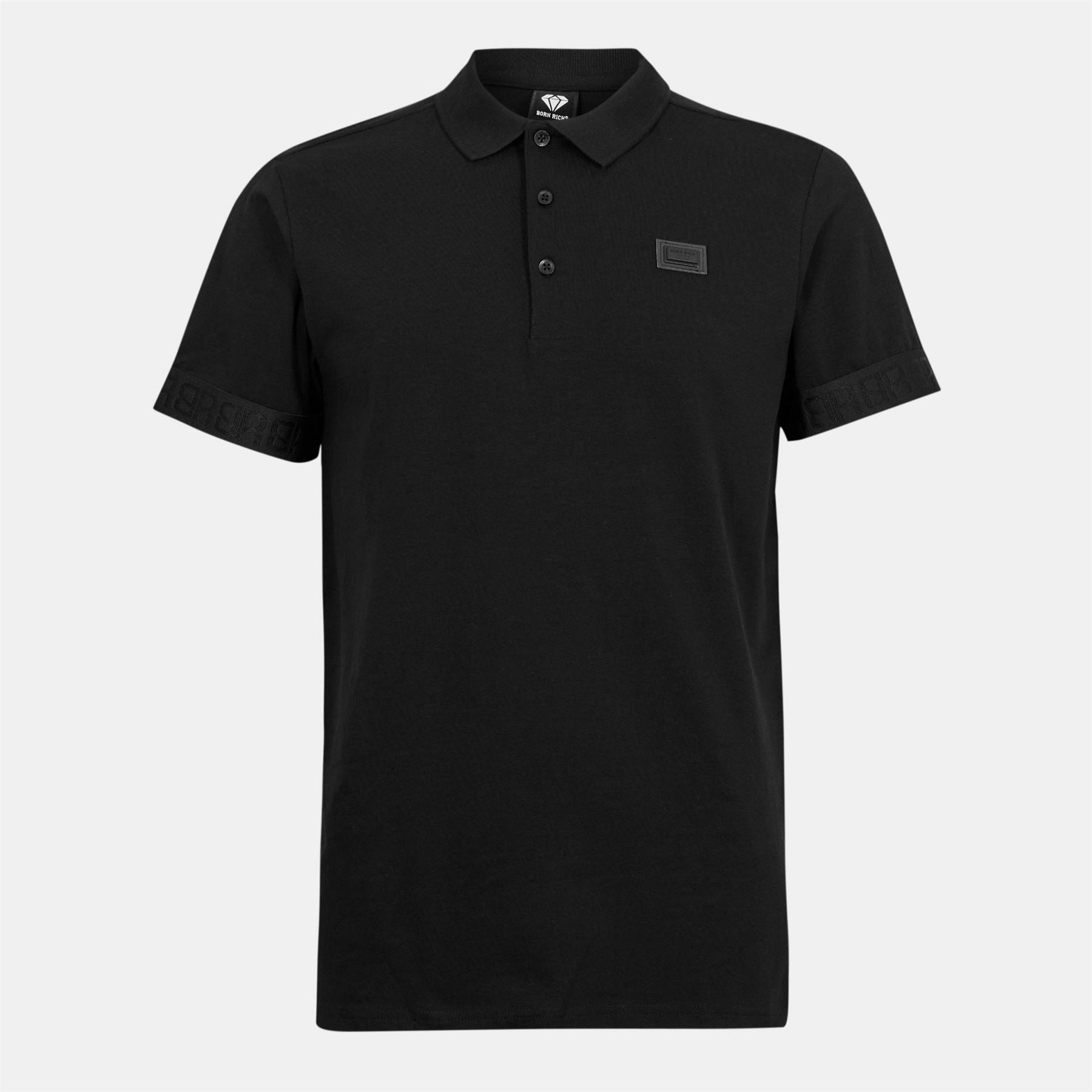 Born Rich Contrast Cuff Polo Shirt with Collared Neck