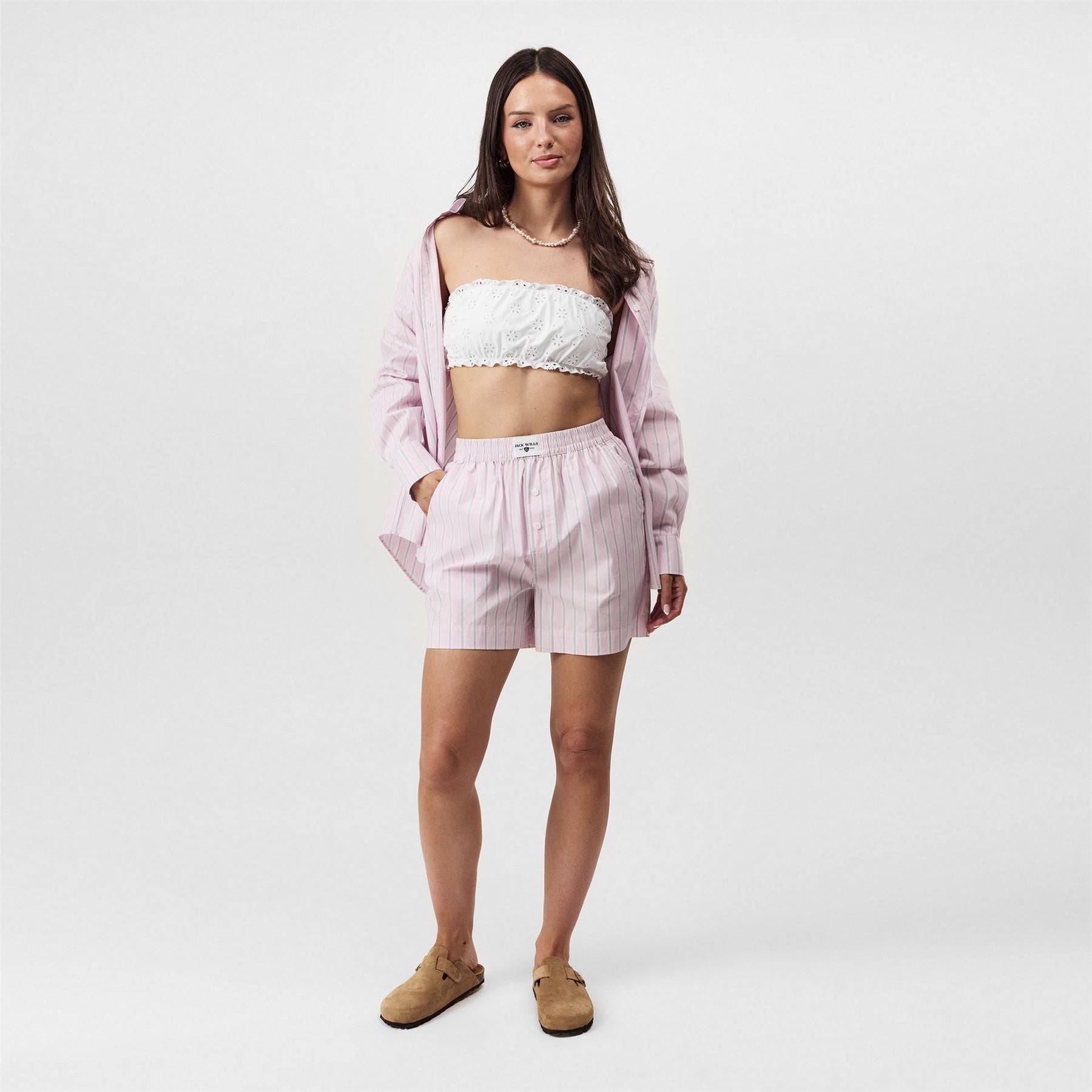 Jack Wills Broderie Bandeau Bikini Top Set
