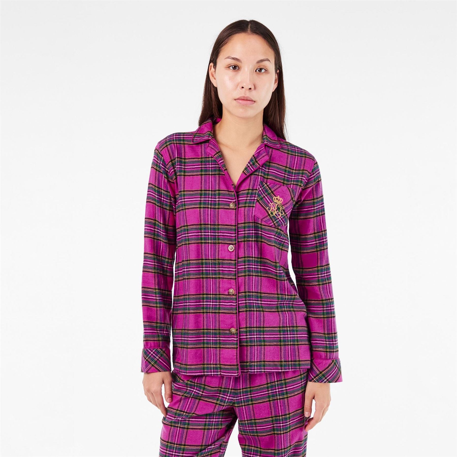 Lauren by Ralph Lauren Collared Neck Long Sleeve Pyjama Set