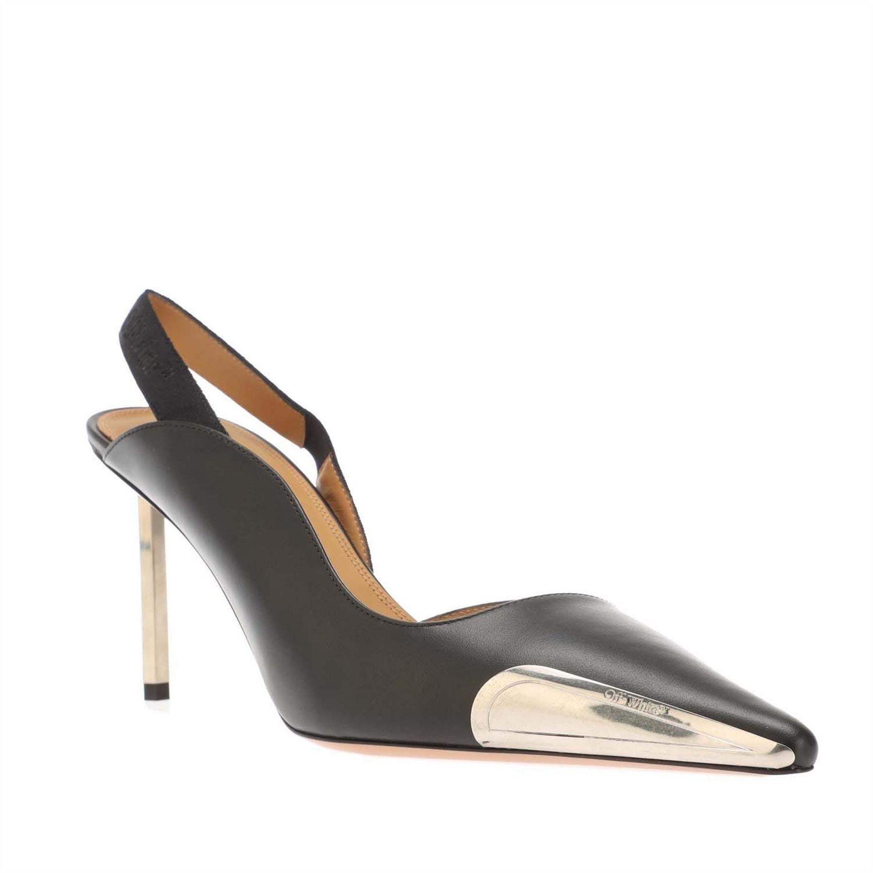 Off White Allen Frame Slingback Pumps