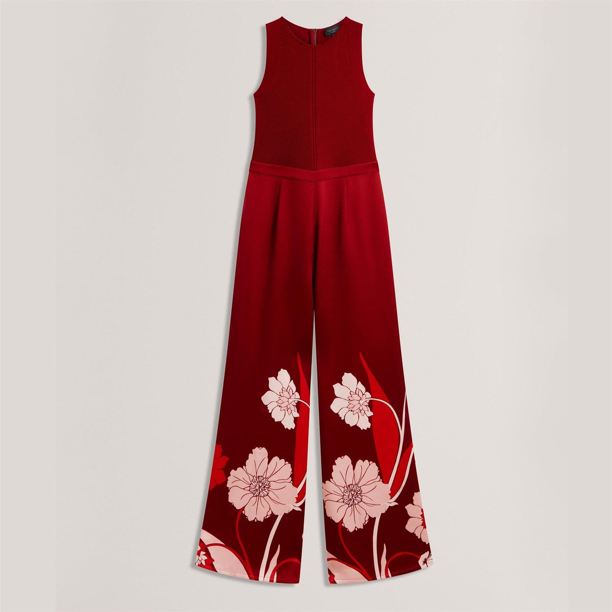Ted Baker Knit Bodice Floral Printed Trouser Jumpsuit