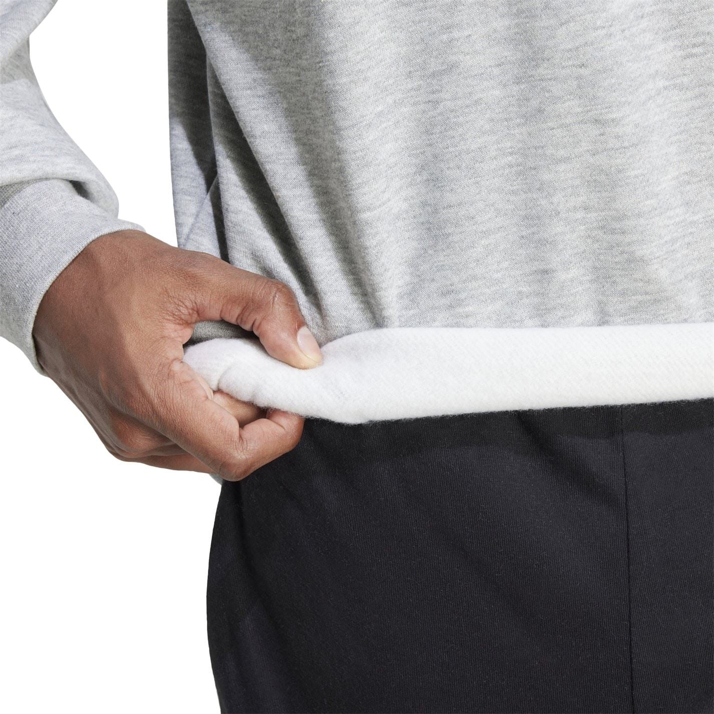 adidas Mens Essentials Crew 3 Stripes Pullover Sweatshirt